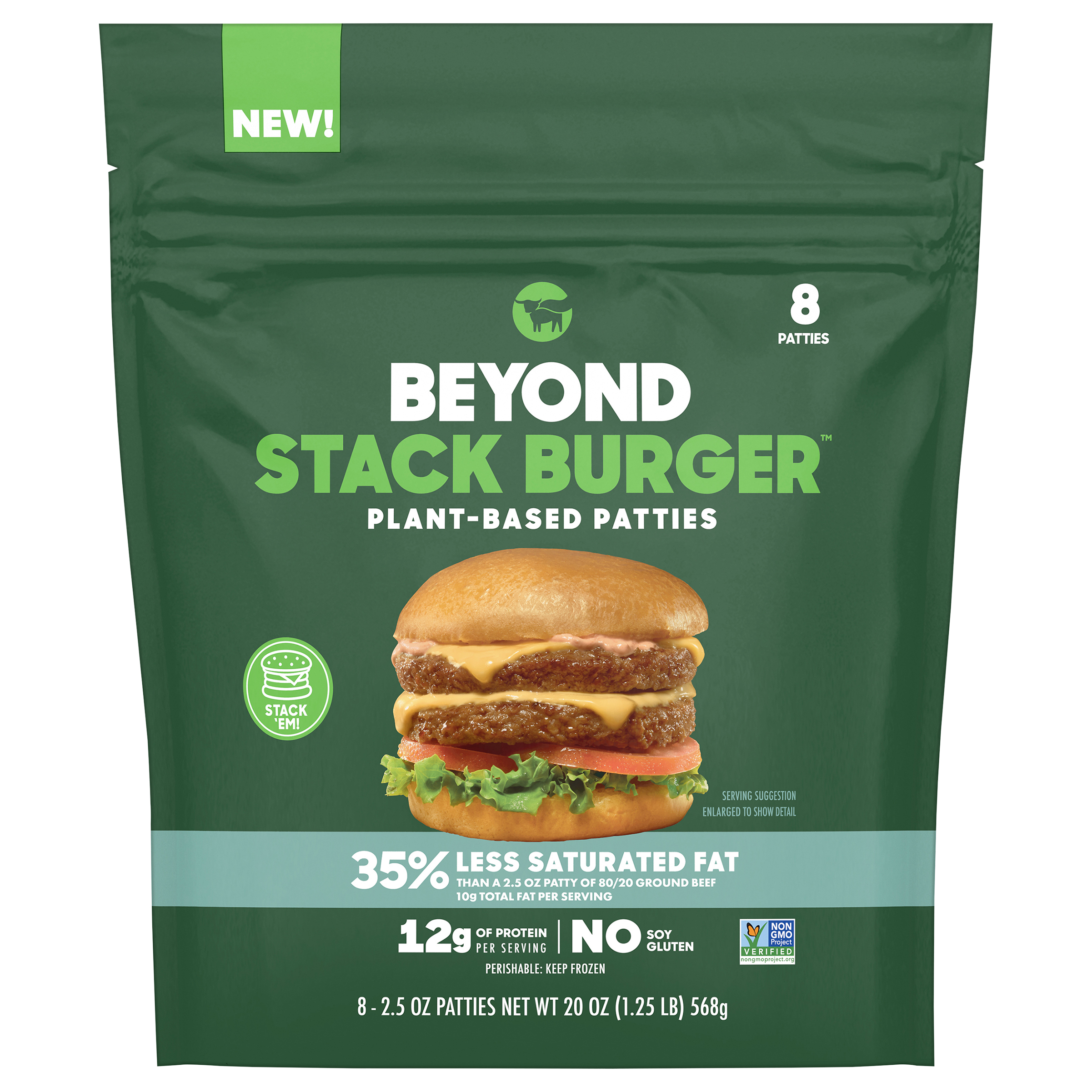 Beyond Stack Burger Plant-Based Patties 8 - 2.5 oz Patties