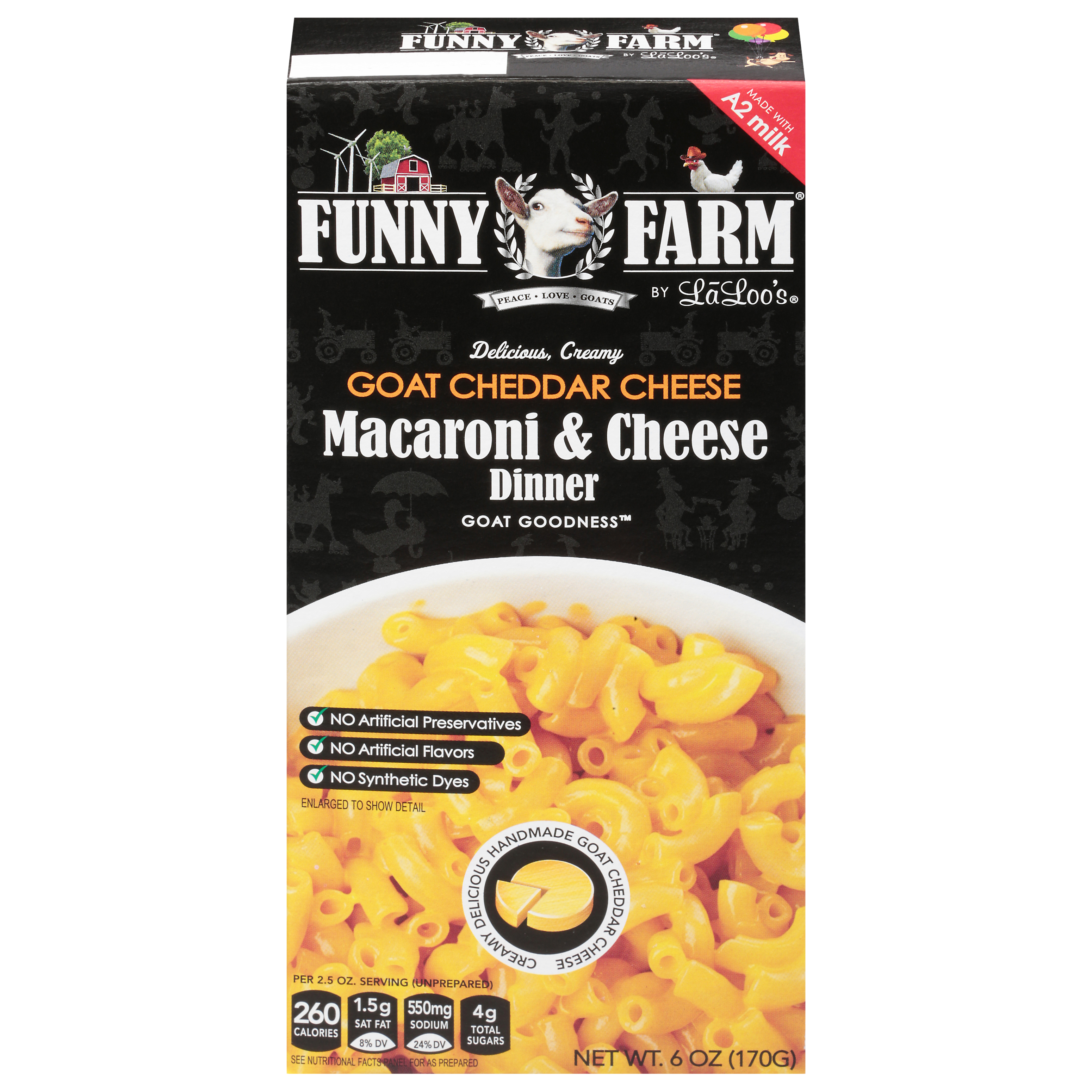 Funny Farm Goat Cheddar Cheese Macaroni & Cheese Dinner