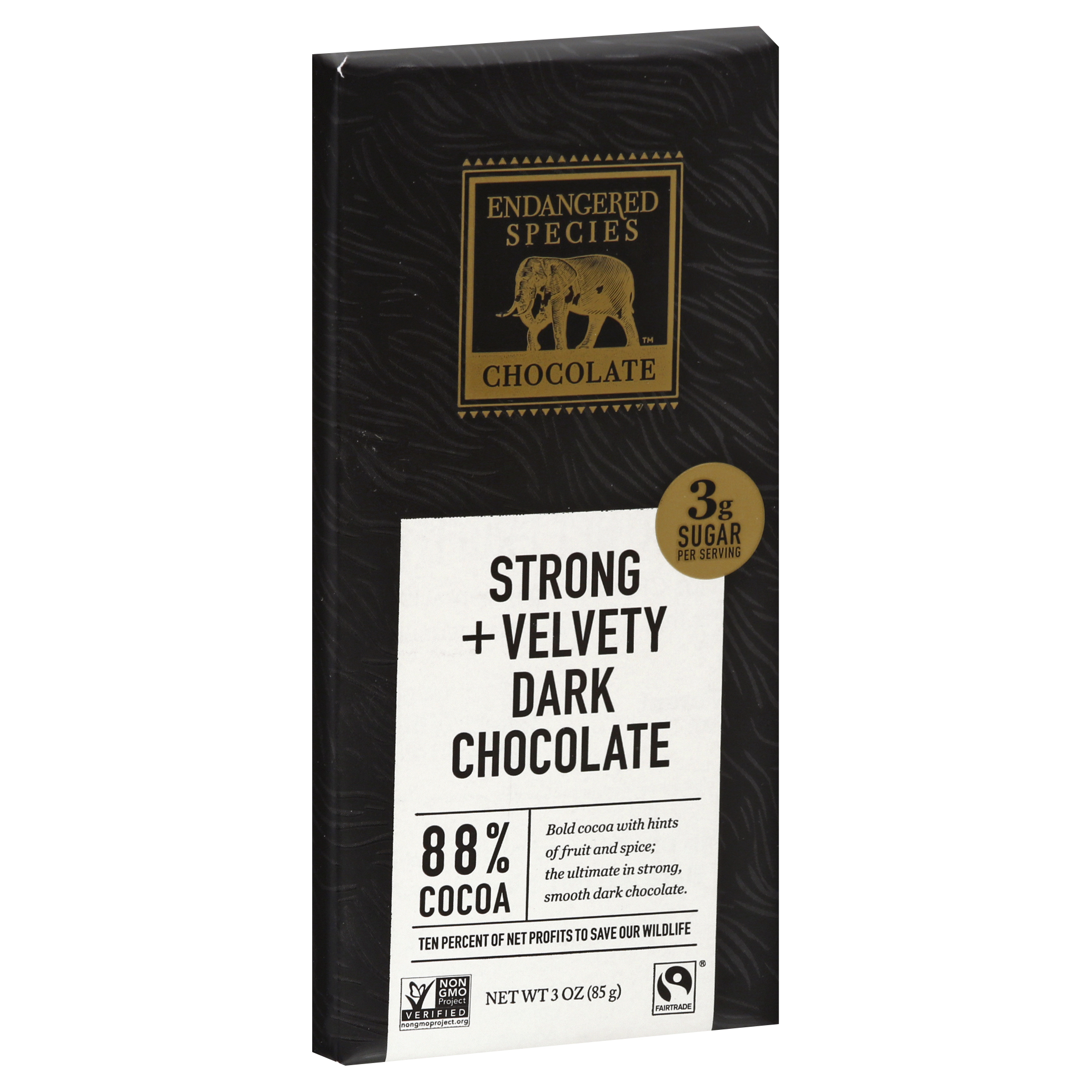 Endangered Species Strong + Velvety 88% Cocoa Dark Chocolate