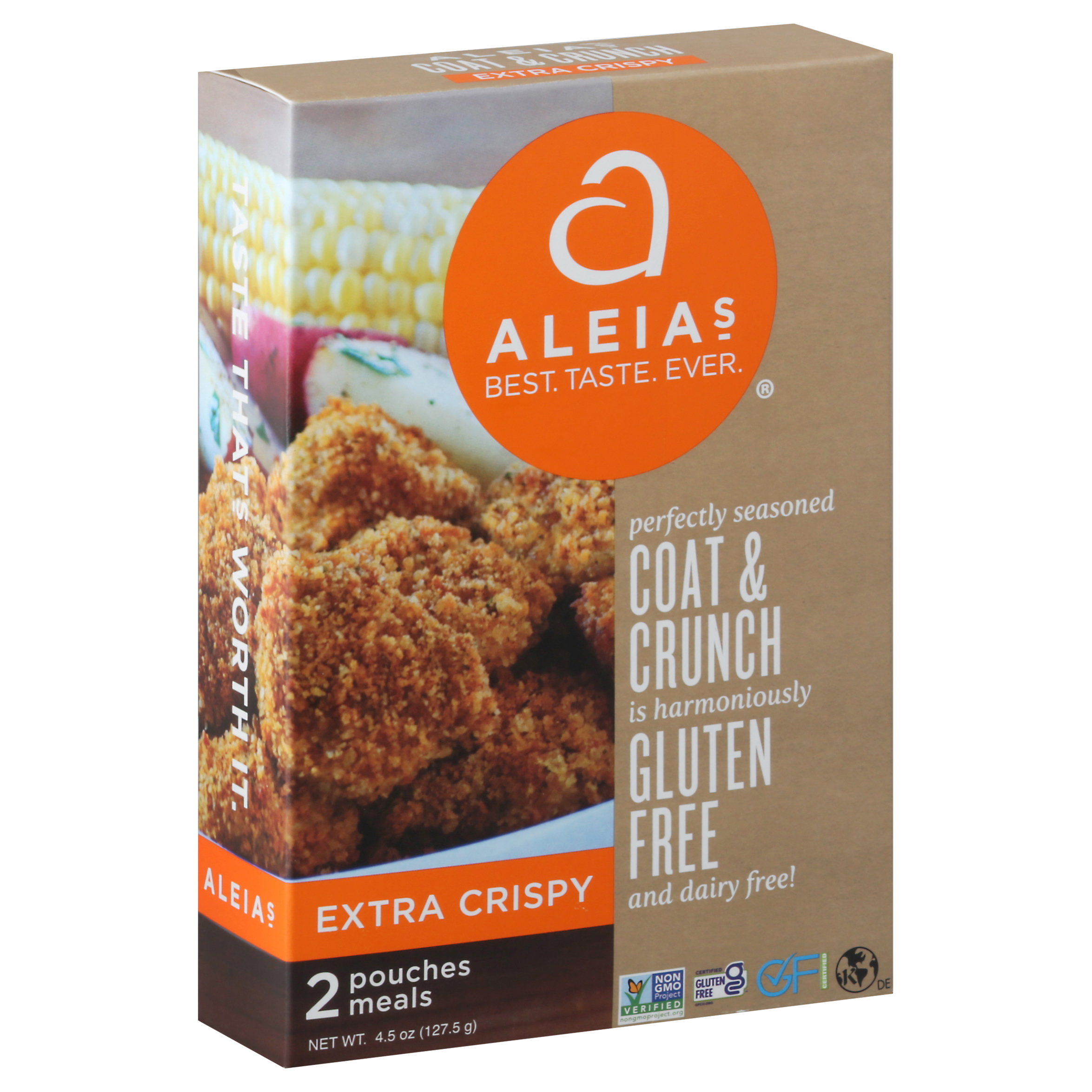 Aleia's Gluten Free Extra Crispy Coat & Crunch 2 Pouches Meals
