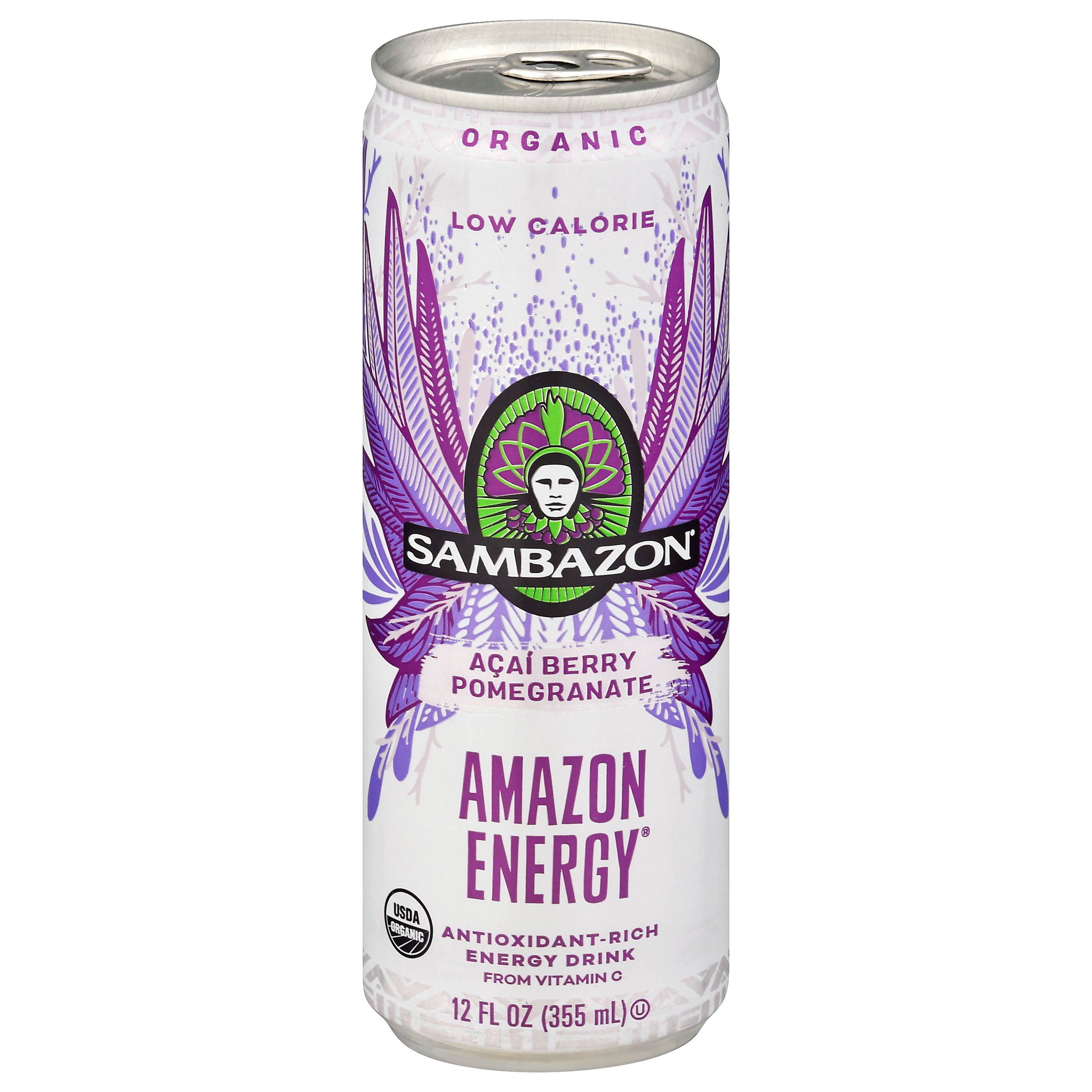 Sambazon Amazon Energy Low Calorie Acai Berry Pomegranate Energy Drink