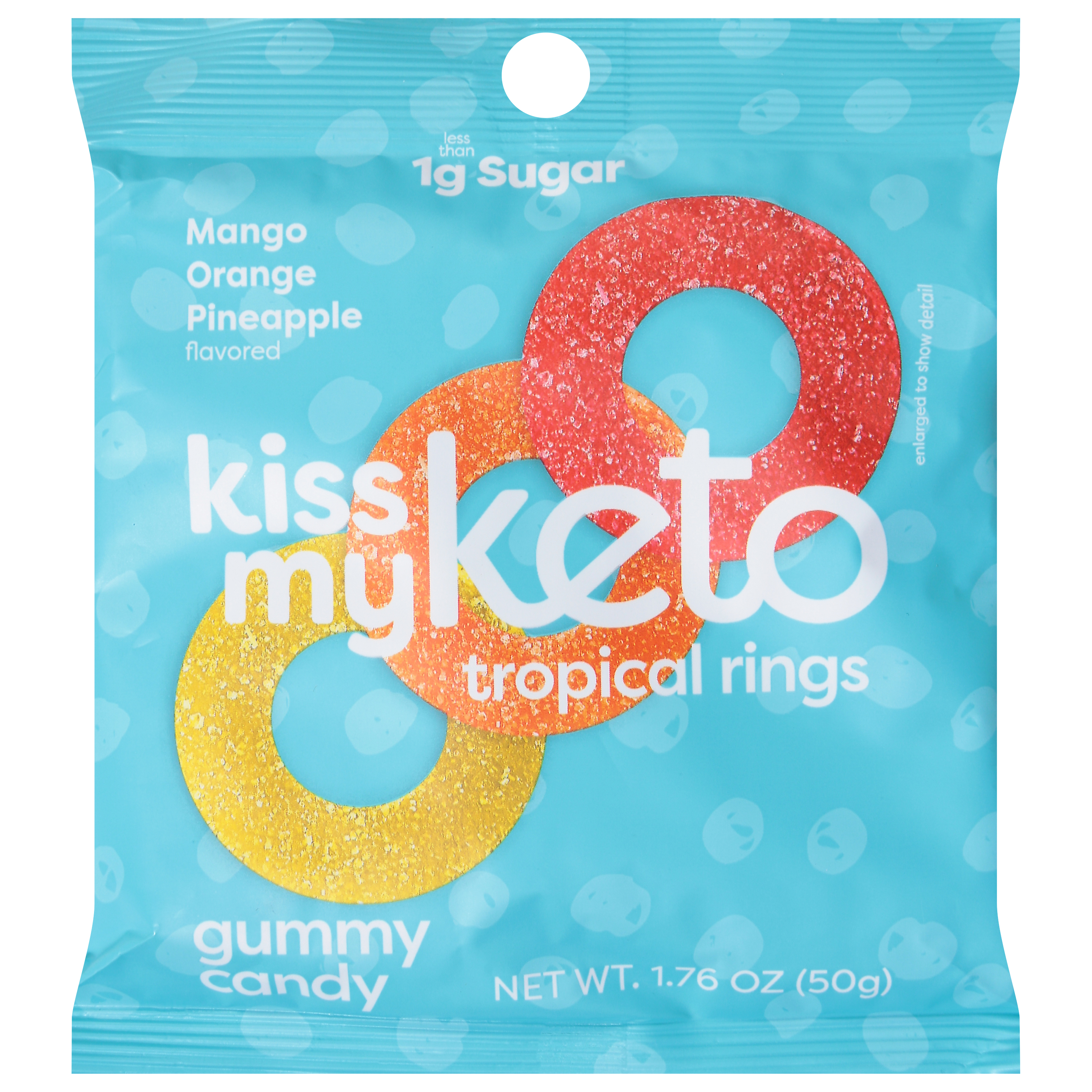 Kiss My Keto Tropical Rings Mango Orange Pineapple Flavored Gummy Candy