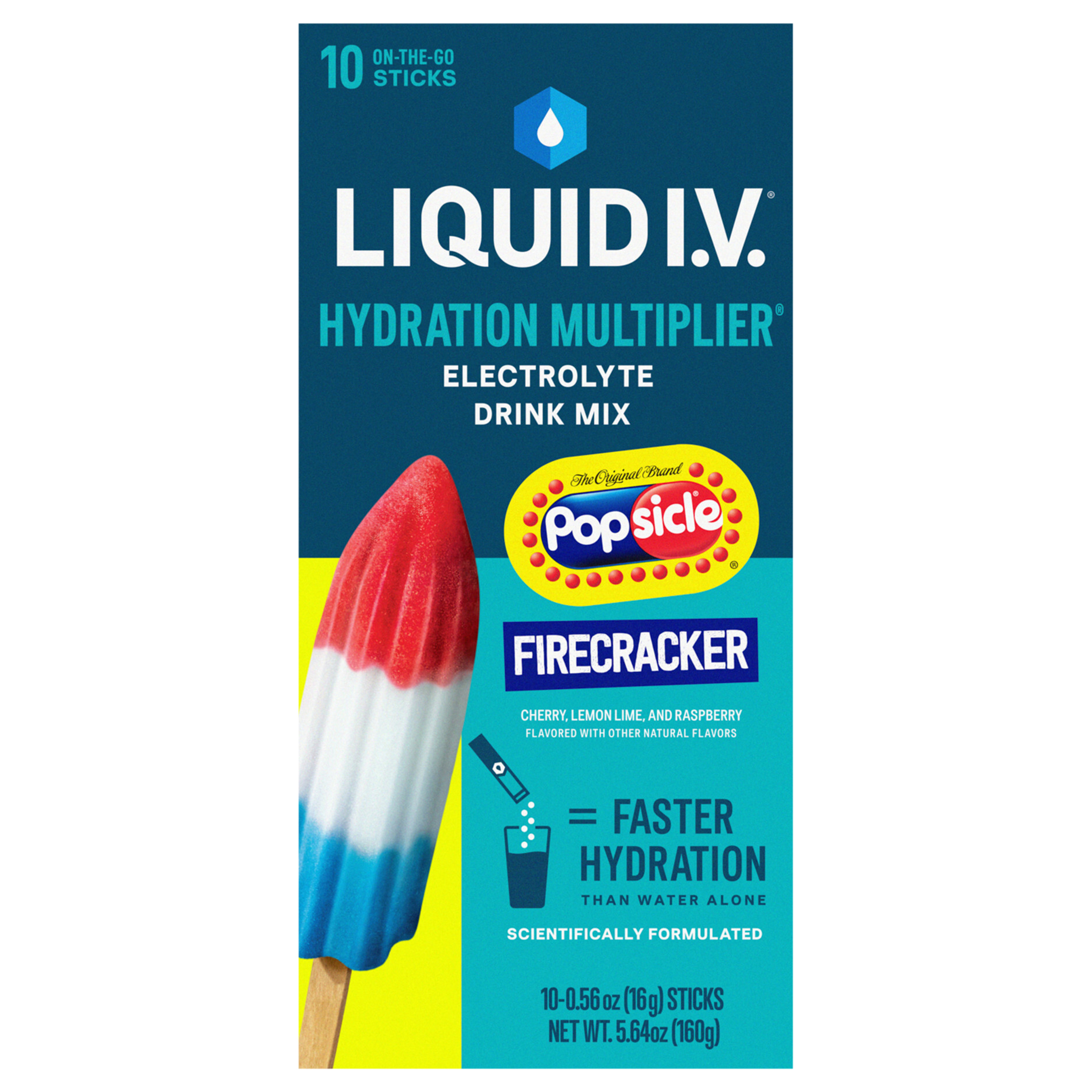 Liquid I.V.® Hydration Multiplier® - Popsicle Firecracker - Hydration Powder Packets | Electrolyte Powder Drink Mix | Convenient Single-Serving Sticks | Non-GMO | 10 Sticks
