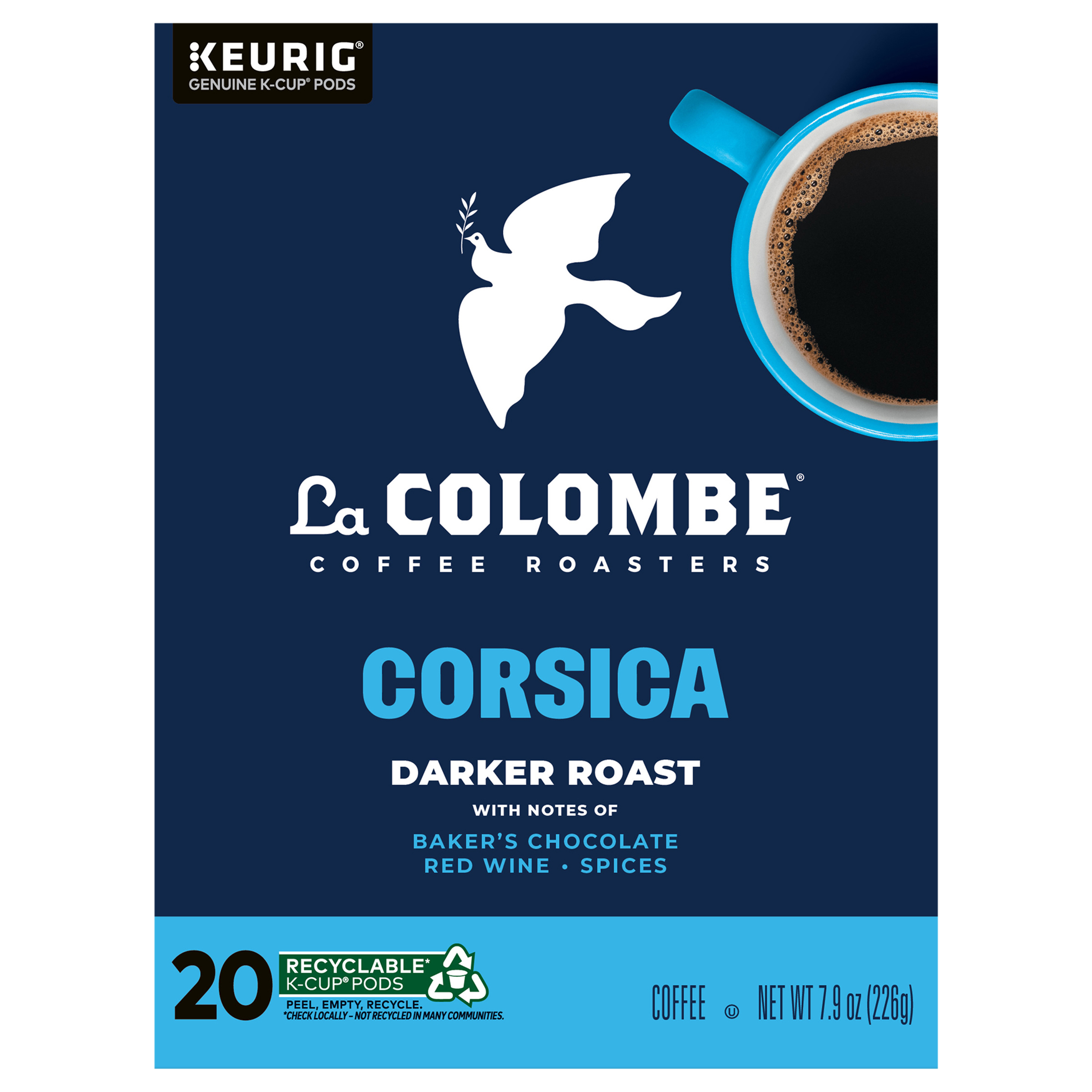La Colombe® Coffee Roasters Corsica Dark Roast Coffee, Single Serve Keurig® K-Cup® Pods, 20 Count Box