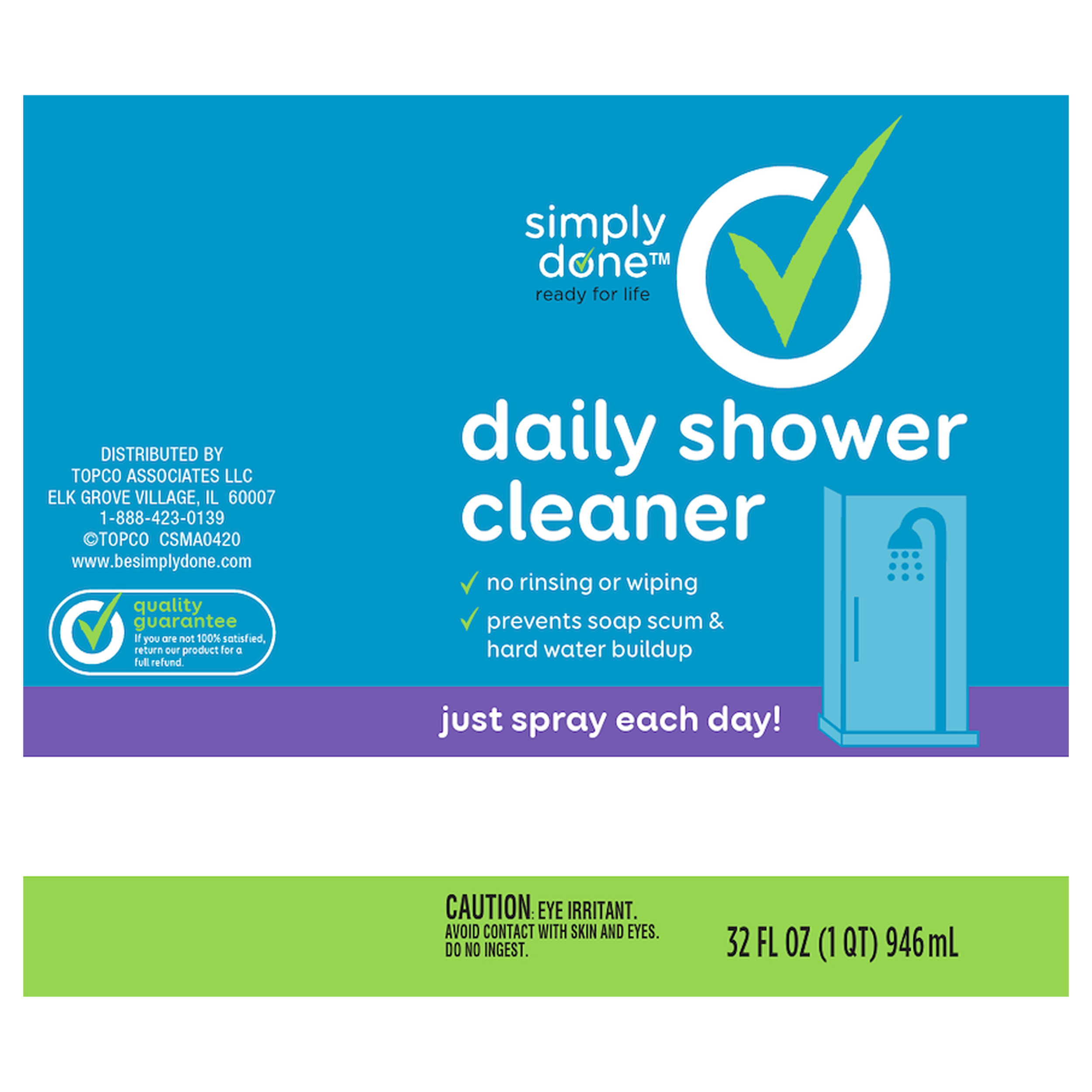 Simply Done Daily Shower Cleaner 32 oz BOTTLE