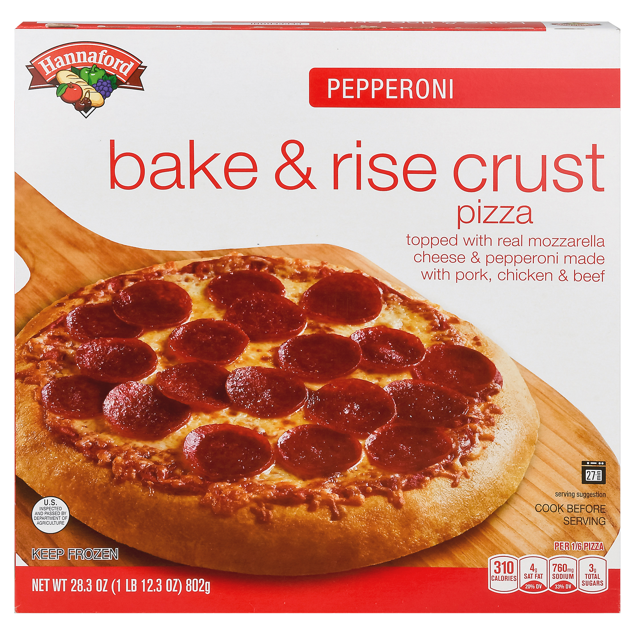 Hannaford Bake & Rise Crust Pepperoni Pizza 28.3 oz