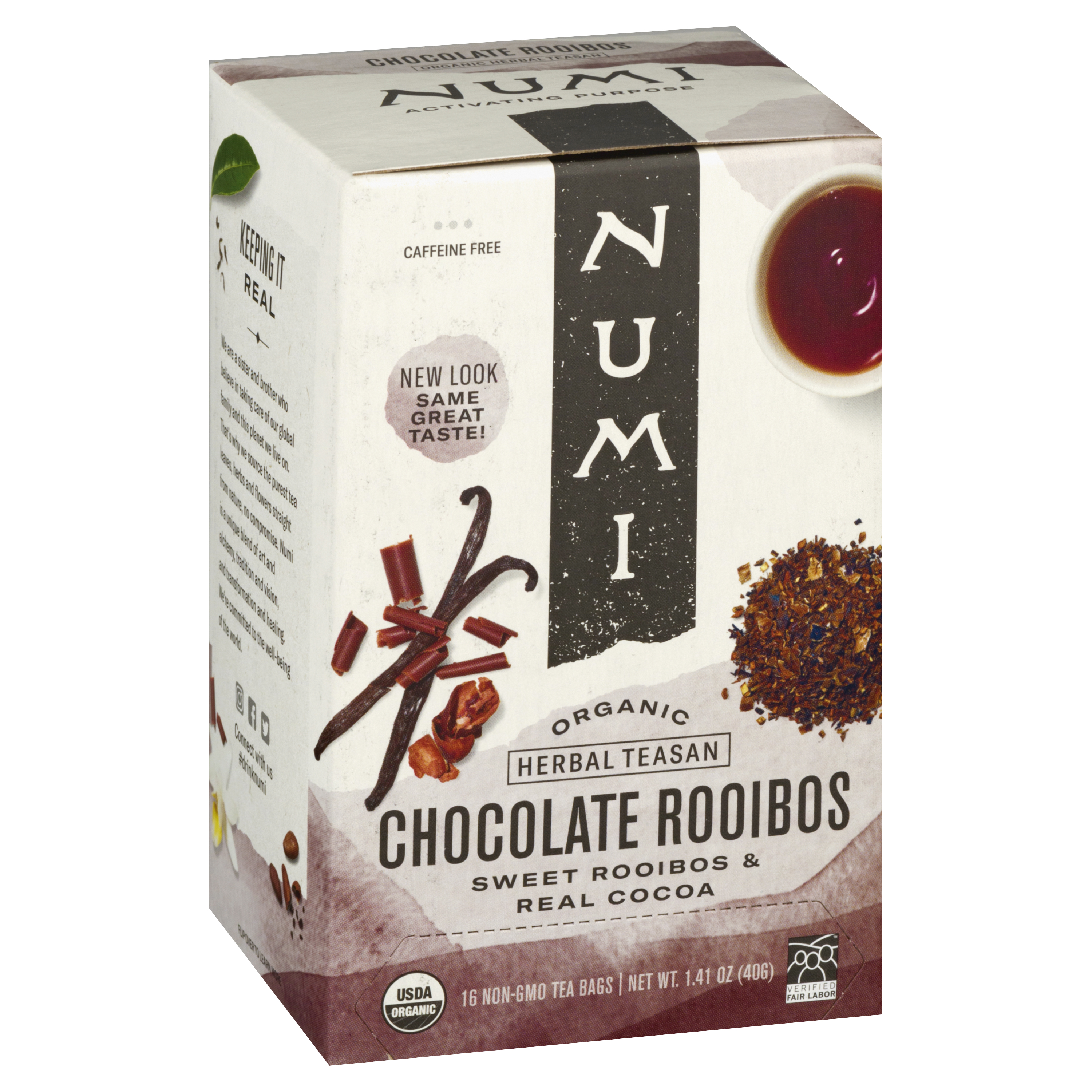 Numi Organic Tea Bags Chocolate Rooibos Tea