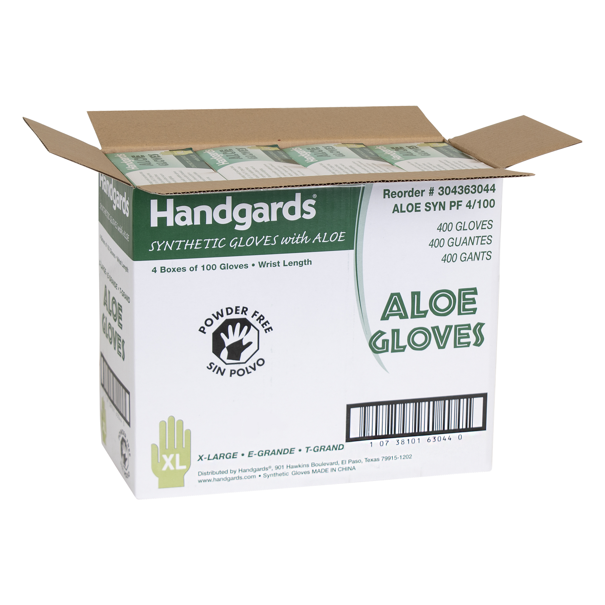 EXTRA LARGE PWDR FREE SYNTHETIC WITH ALOE SYN GLOVE 400/C4/100