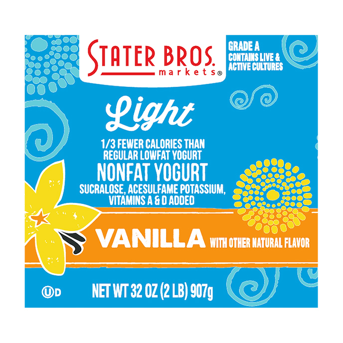 Stater Bros. Markets Nonfat Light Vanilla Yogurt 32 oz