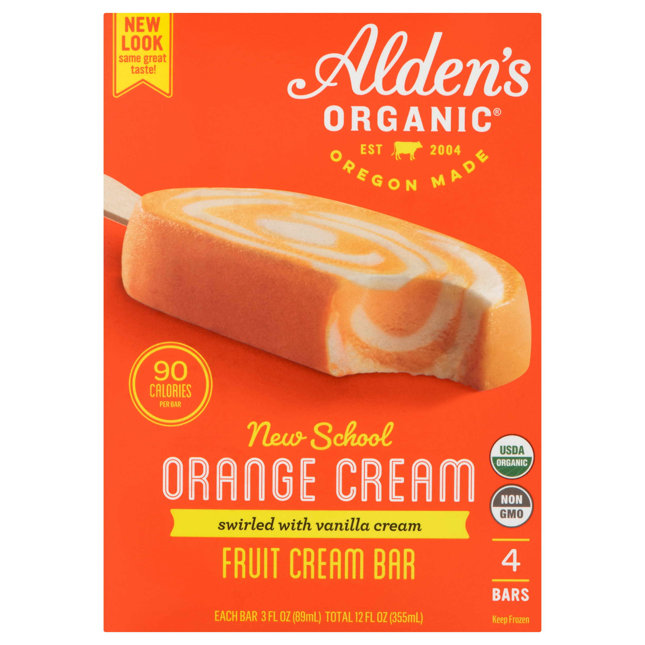 Aldens Organic New School Orange Cream Fruit Cream Bar