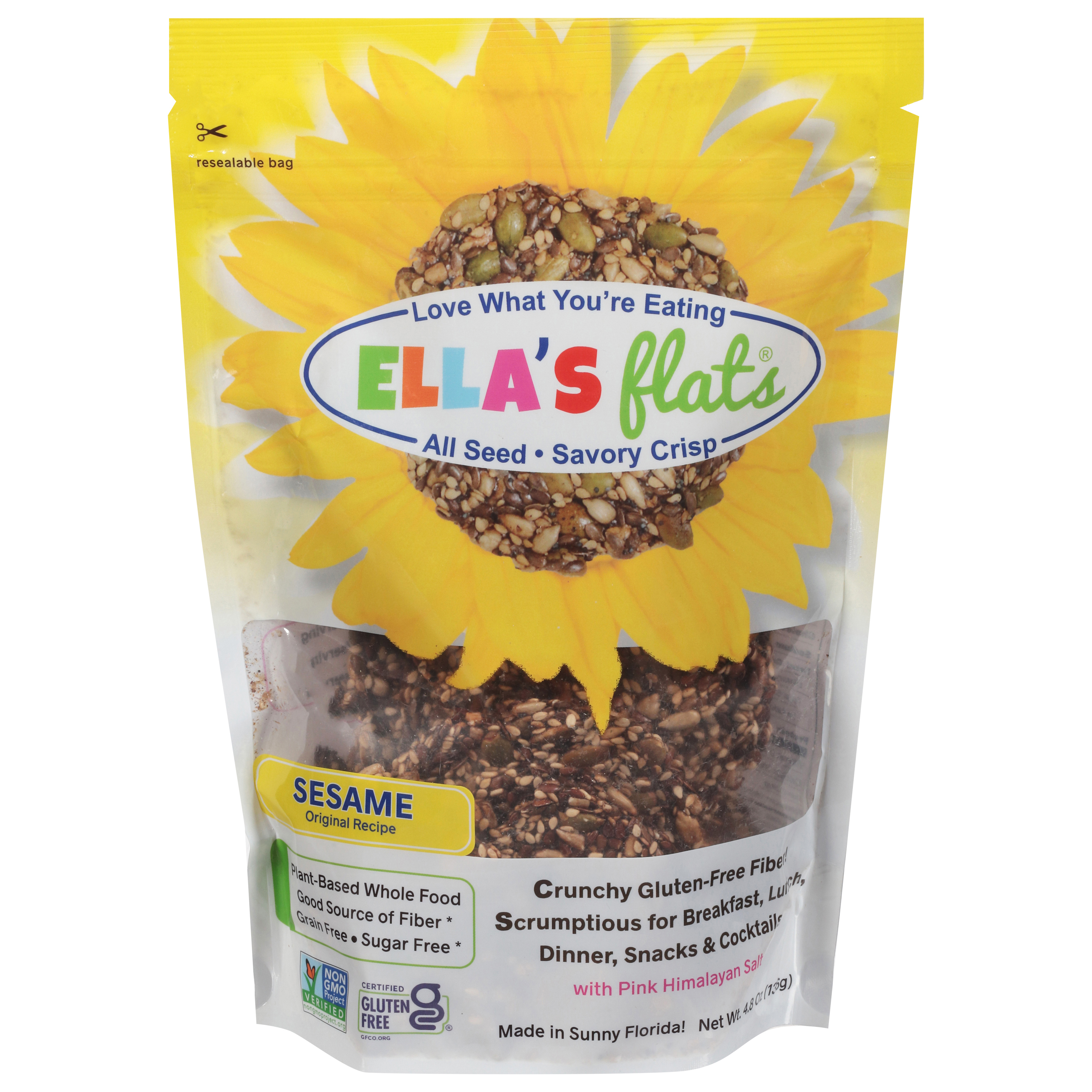 Ella's Flats Sesame Original Recipe Savory Crisp