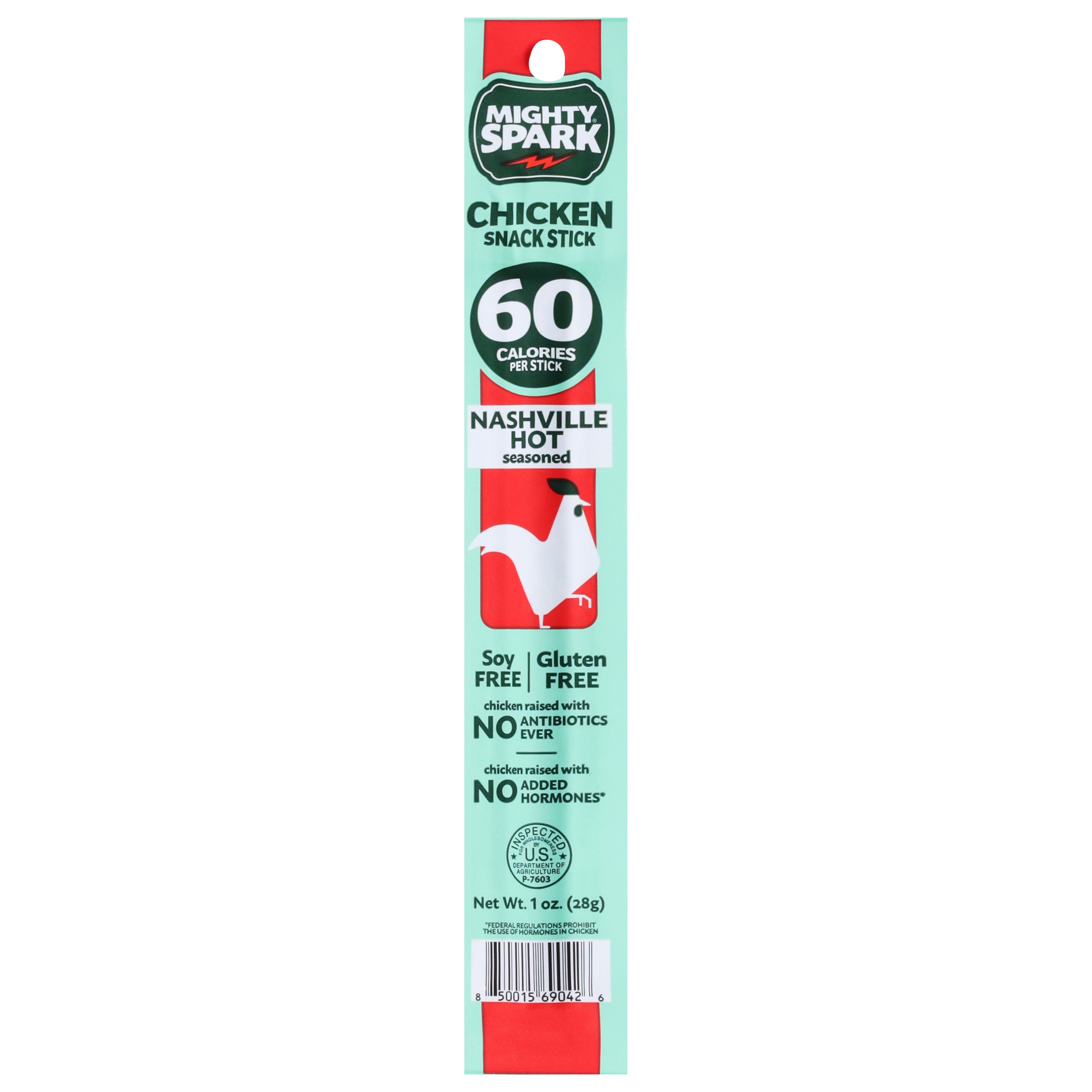 Mighty Spark Nashville Hot Seasoned Chicken Snack Stick