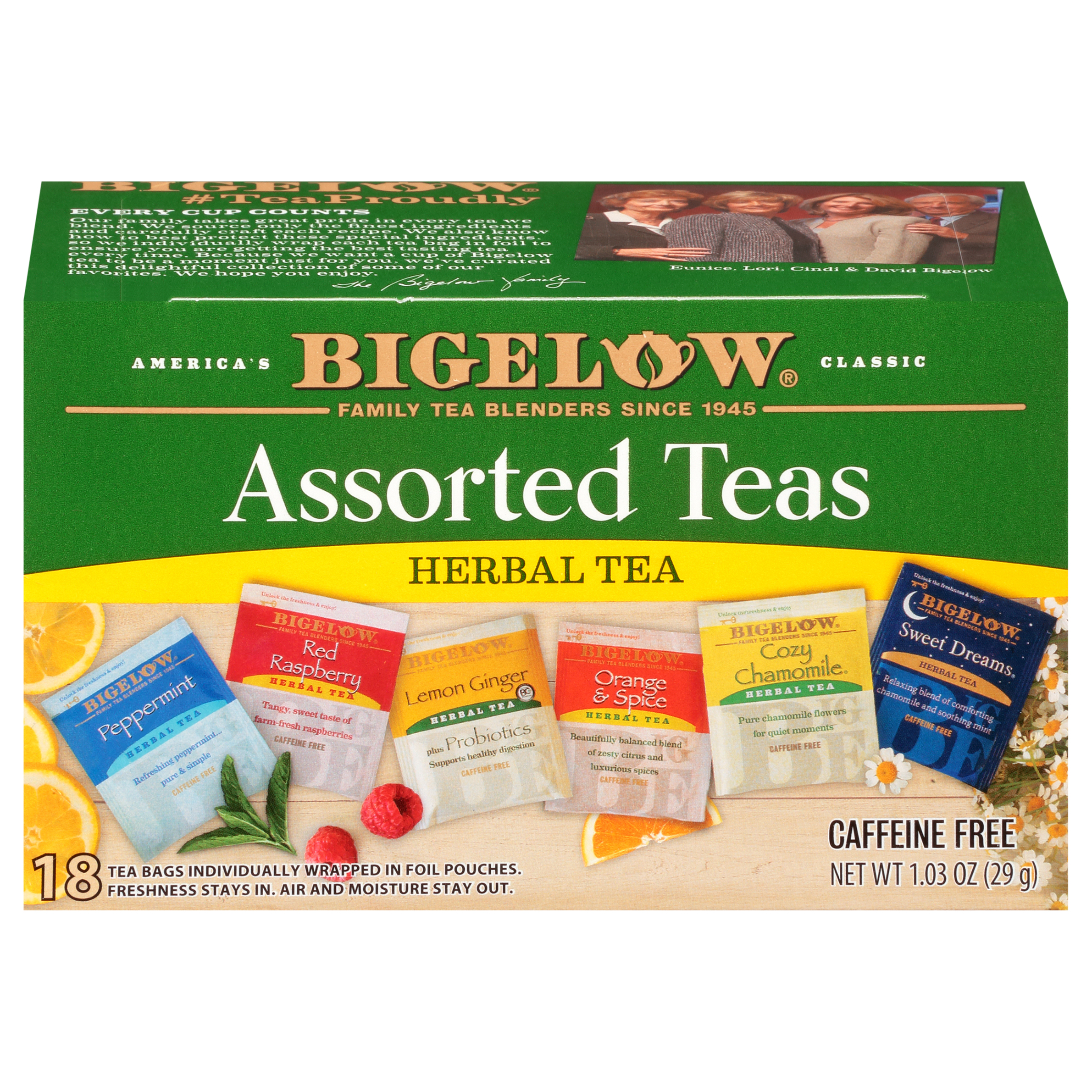 Bigelow Caffeine Free Assorted Herbal Teas 18 Tea Bags