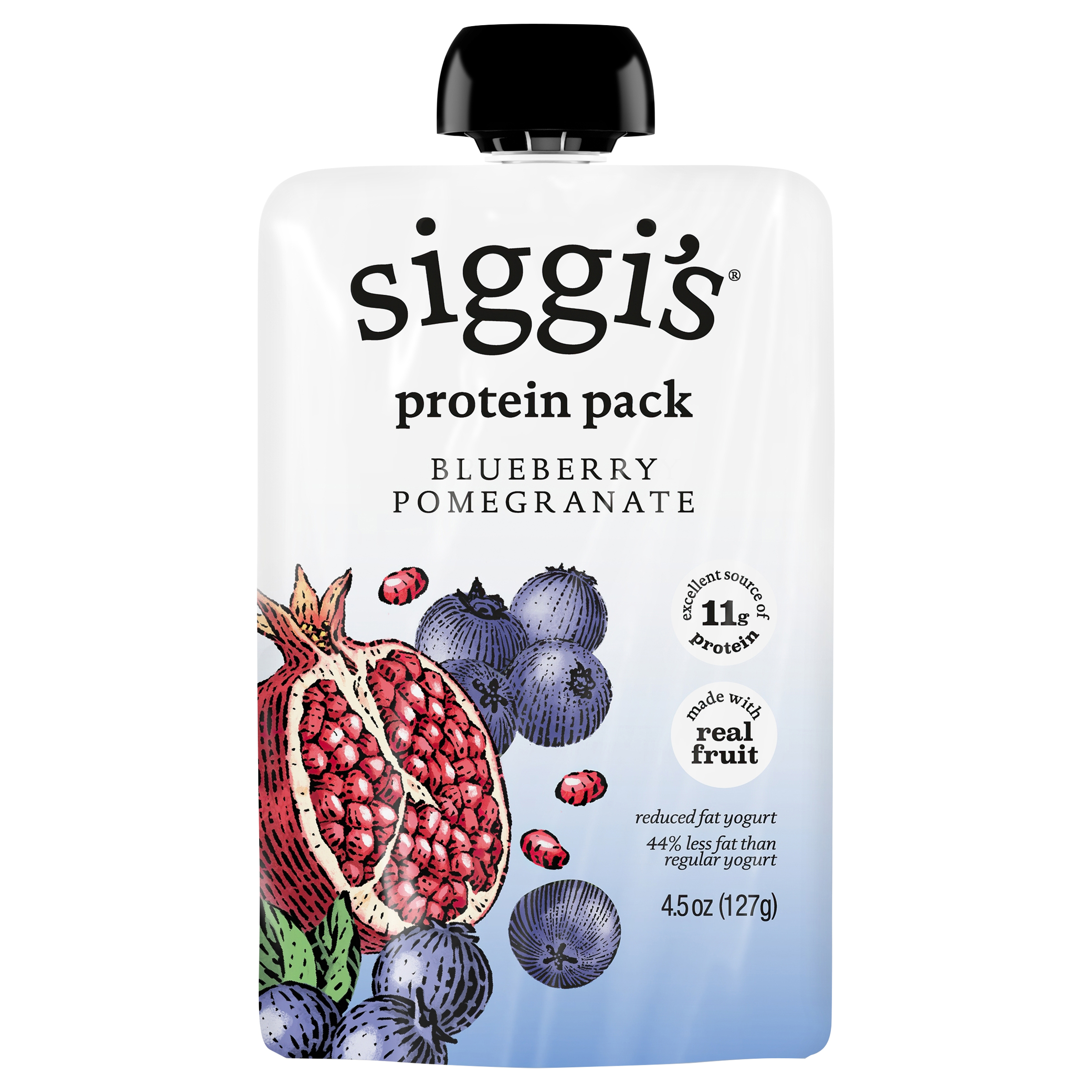 siggi's Reduced Fat Protein Pack, Blueberry Pomegranate, 4.5 oz. Yogurt Pouch