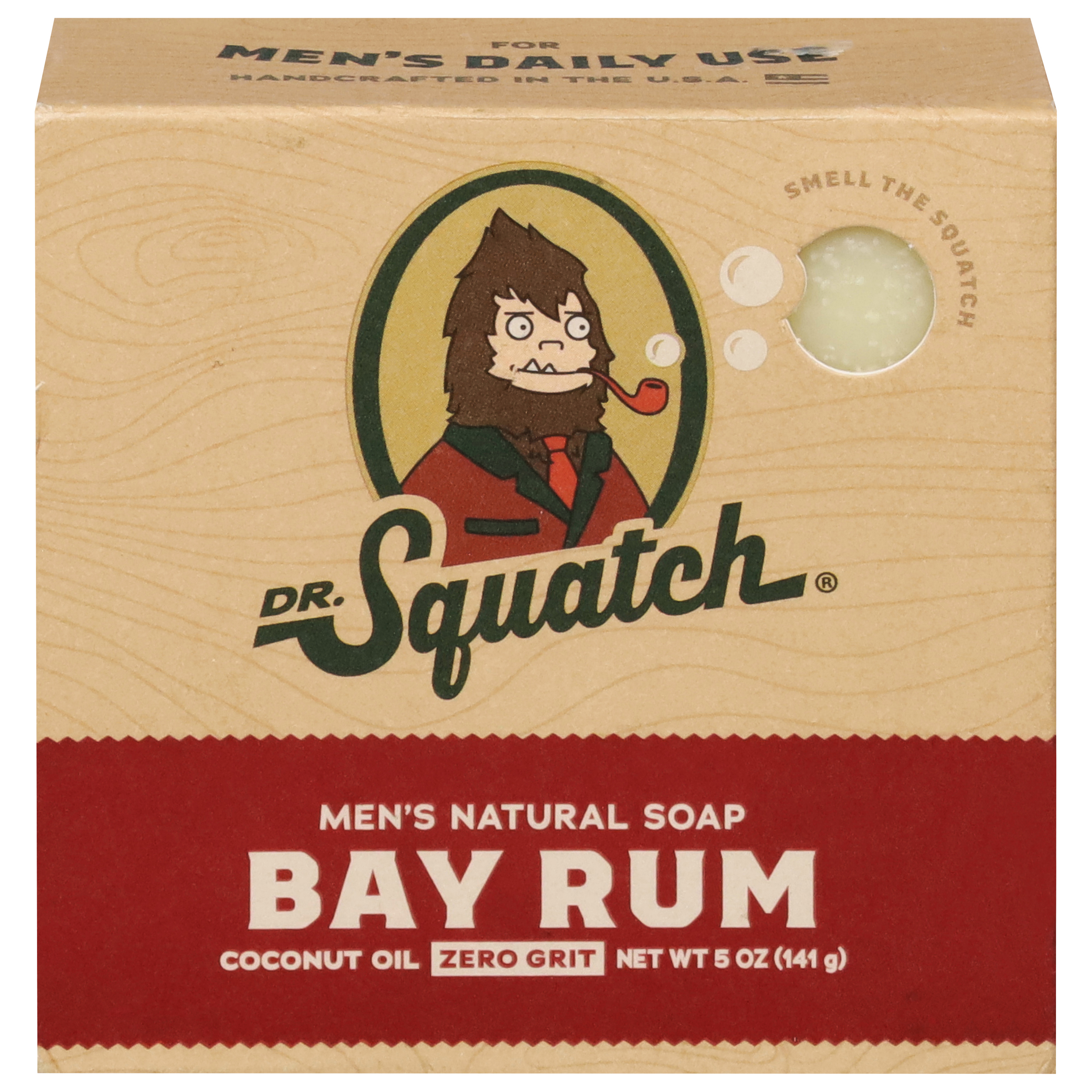 Dr. Squatch Mens Zero Grit Men's Natural Bay Rum Soap