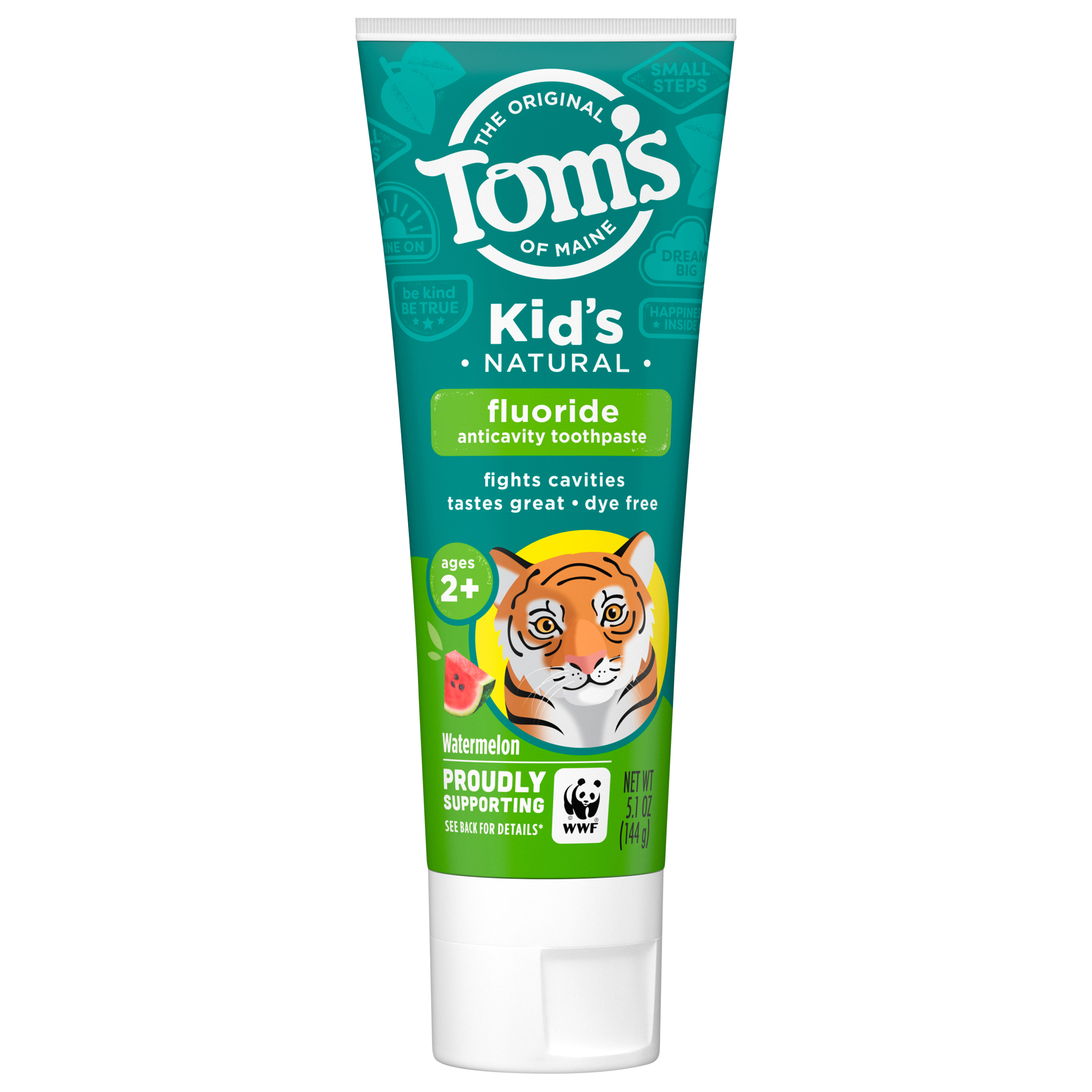 Tom's of Maine Children's Natural Anticavity Fluoride Toothpaste, Watermelon, 5.1 Oz.. 6-pk