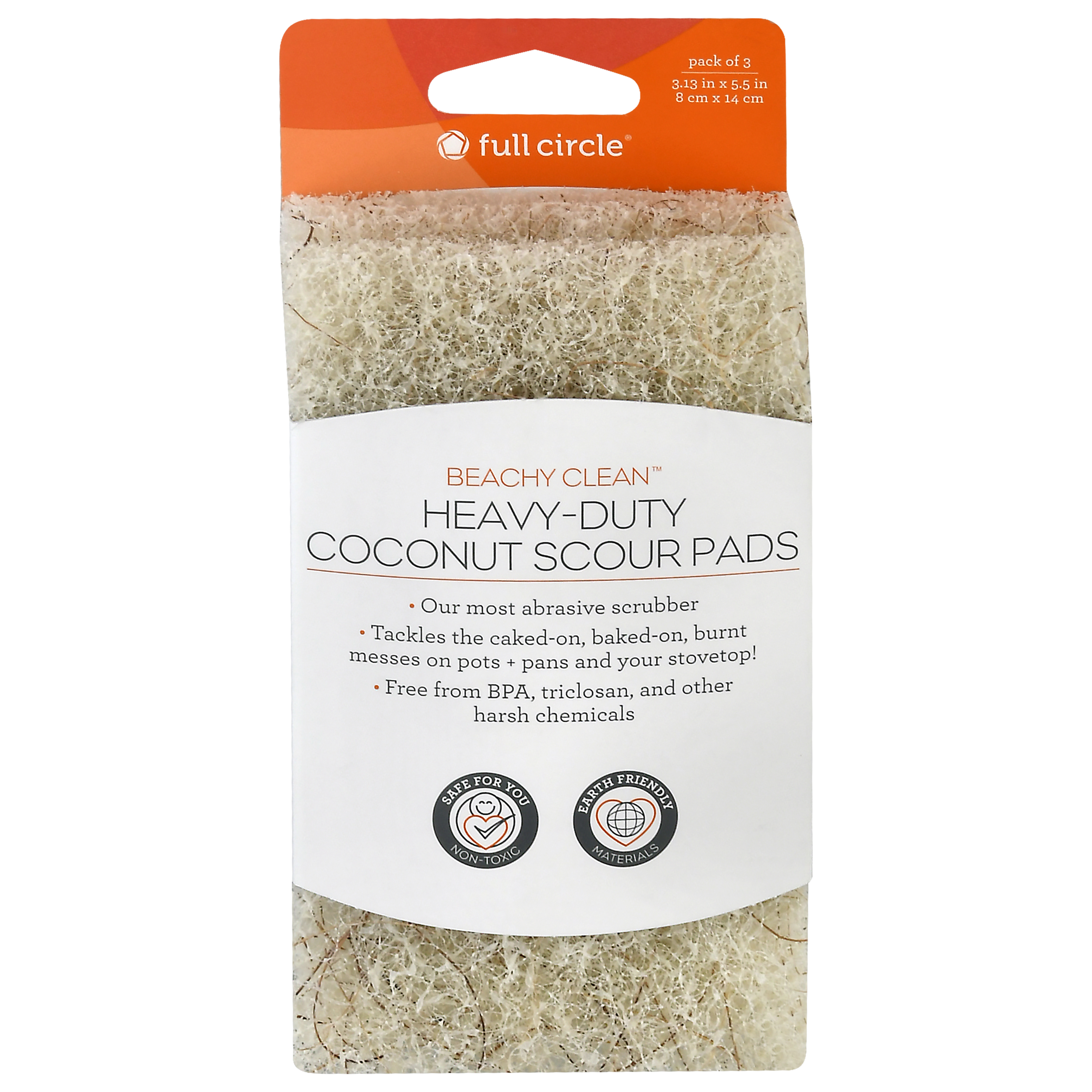 Full Circle Beachy Clean Heavy-Duty Coconut Scour Pads