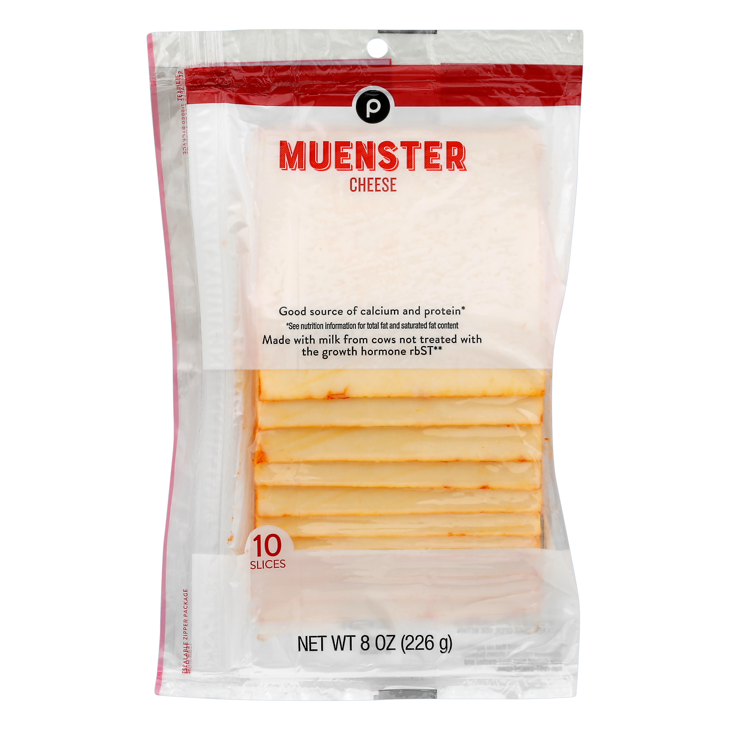 Publix Muenster Cheese 10 ea RESEALABLE BAG