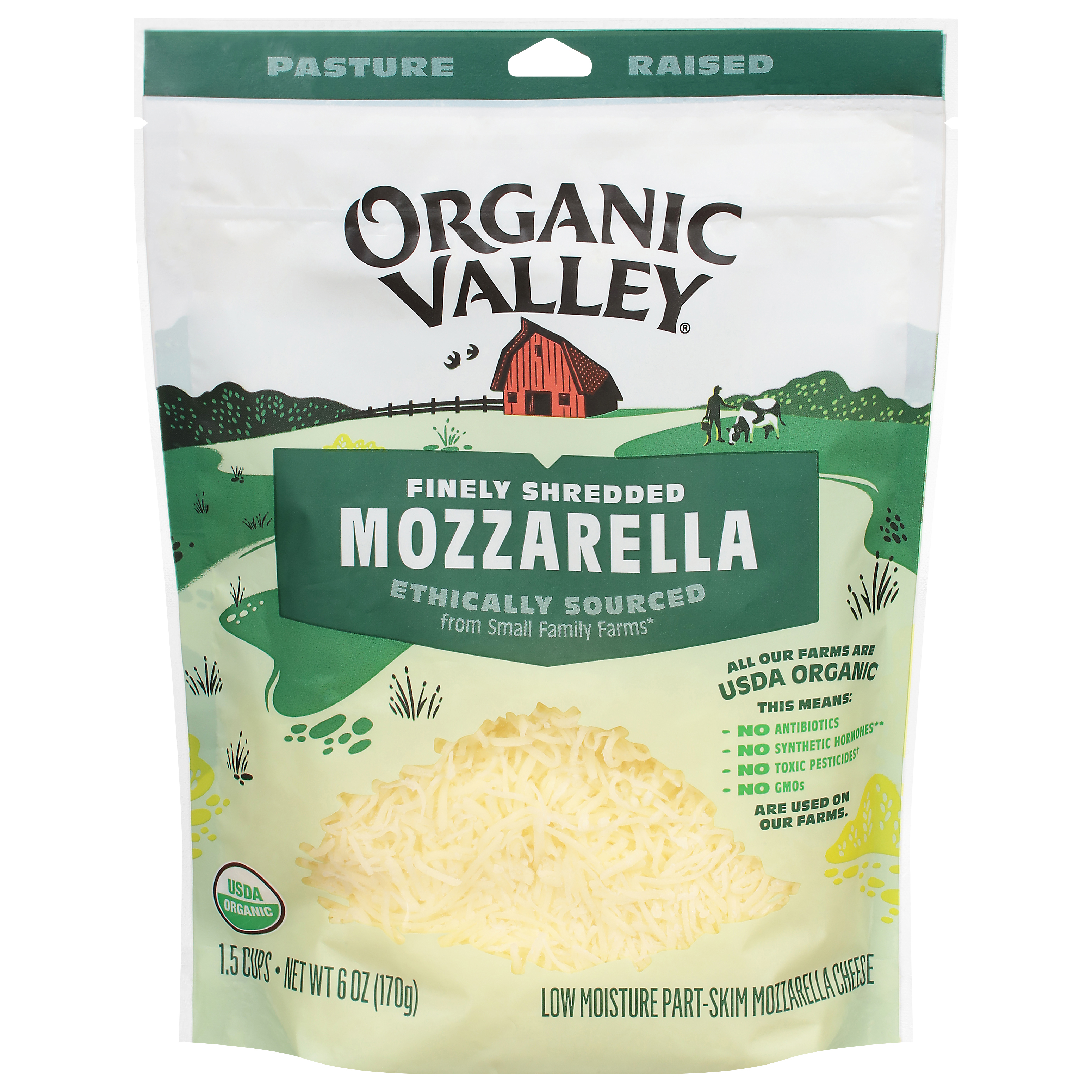 Organic Valley Part-Skim Low Moisture Mozzarella Shredded Cheese