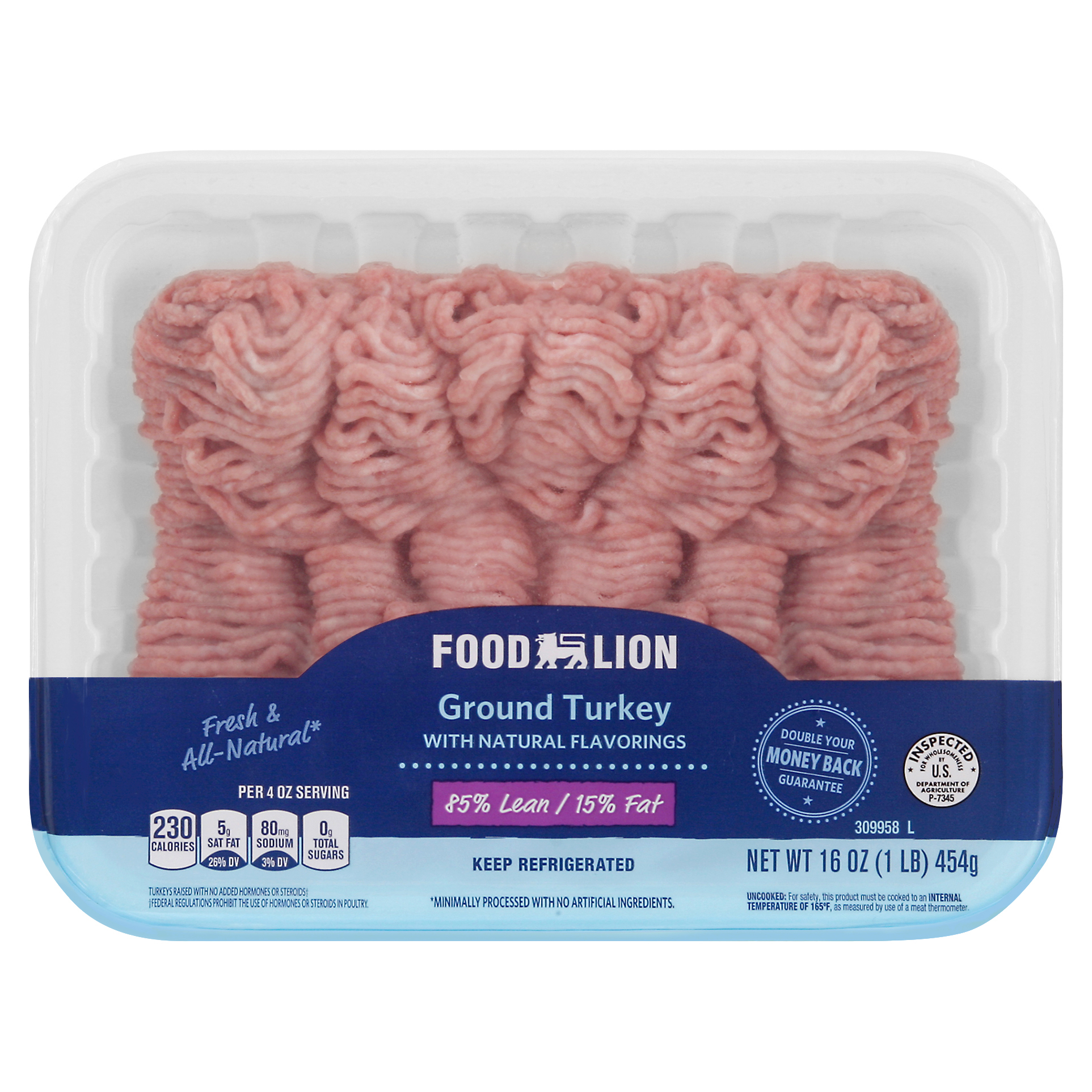 Food Lion Ground Turkey 16 oz Tray