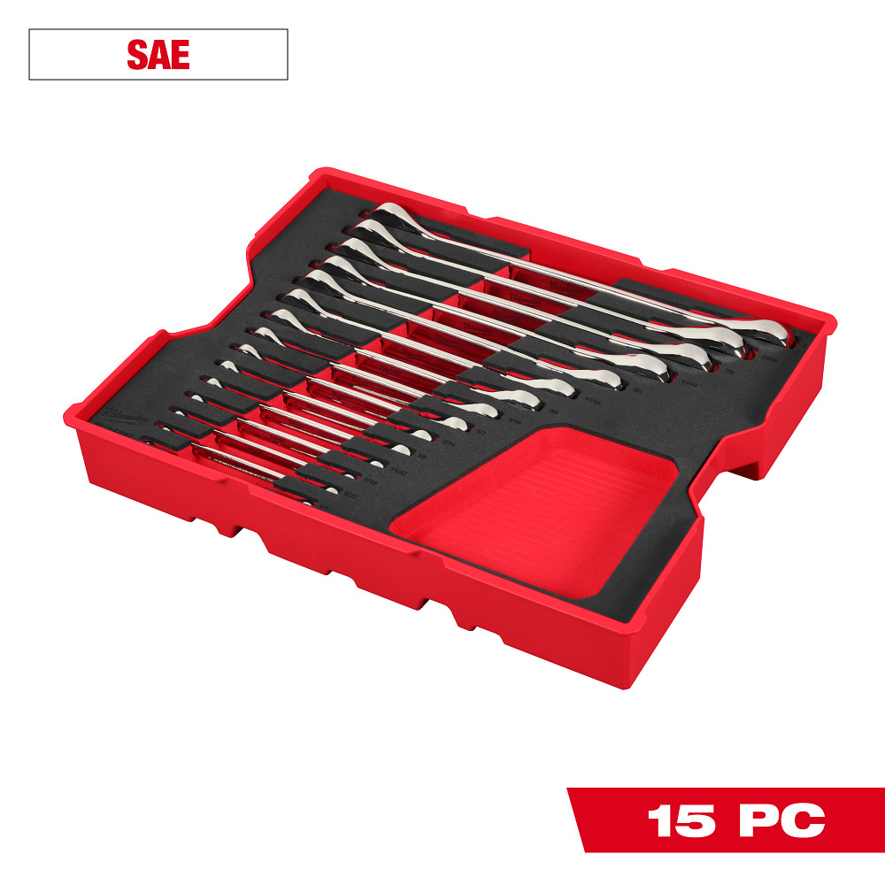 Product image for MILW 48-22-0157 15pc SAE Combo Wren
