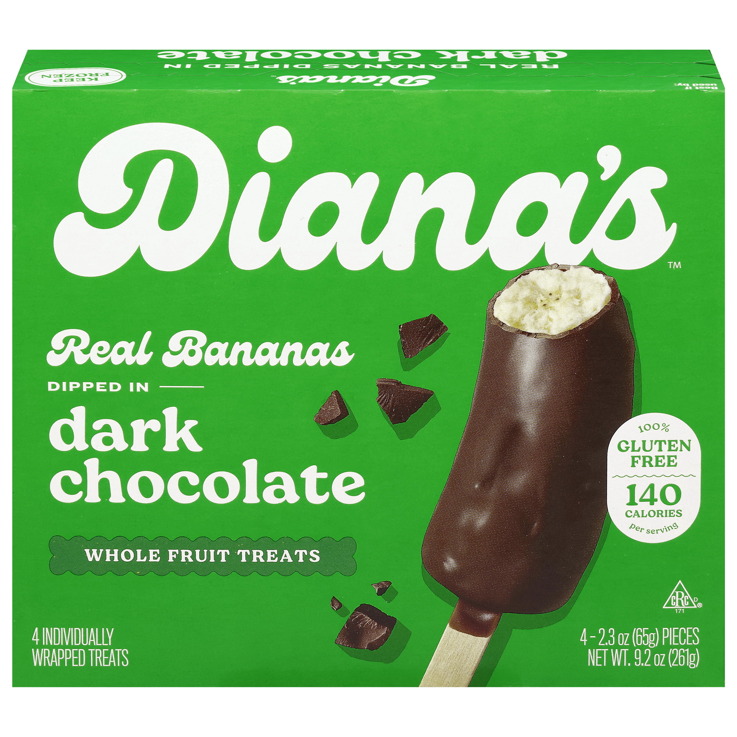 Diana's Real Bananas Dark Chocolate Whole Fruit Treats 4 - 2.3 oz Packs
