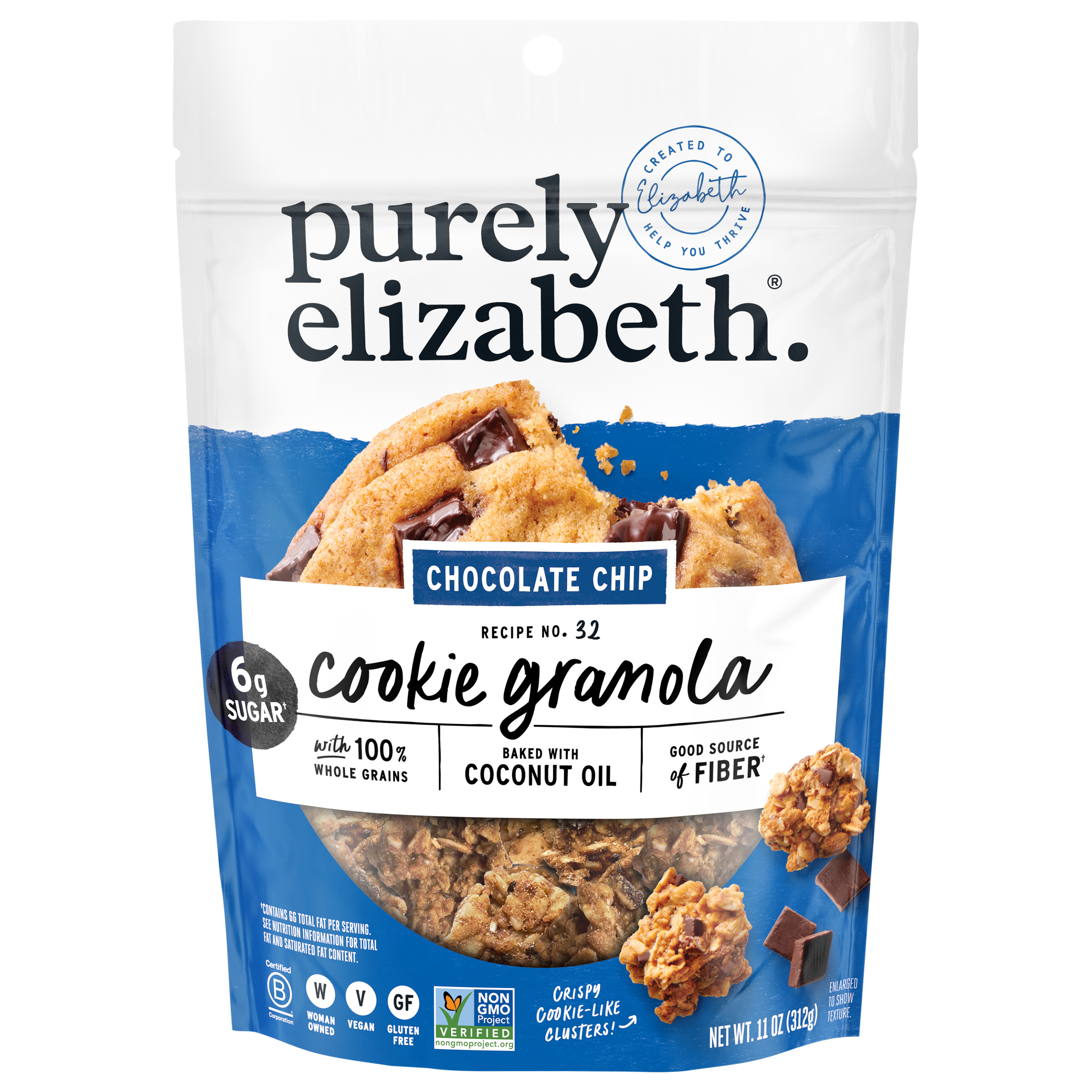 Chocolate Chip Cookie Granola Gluten-Free Non GMO 11 oz.