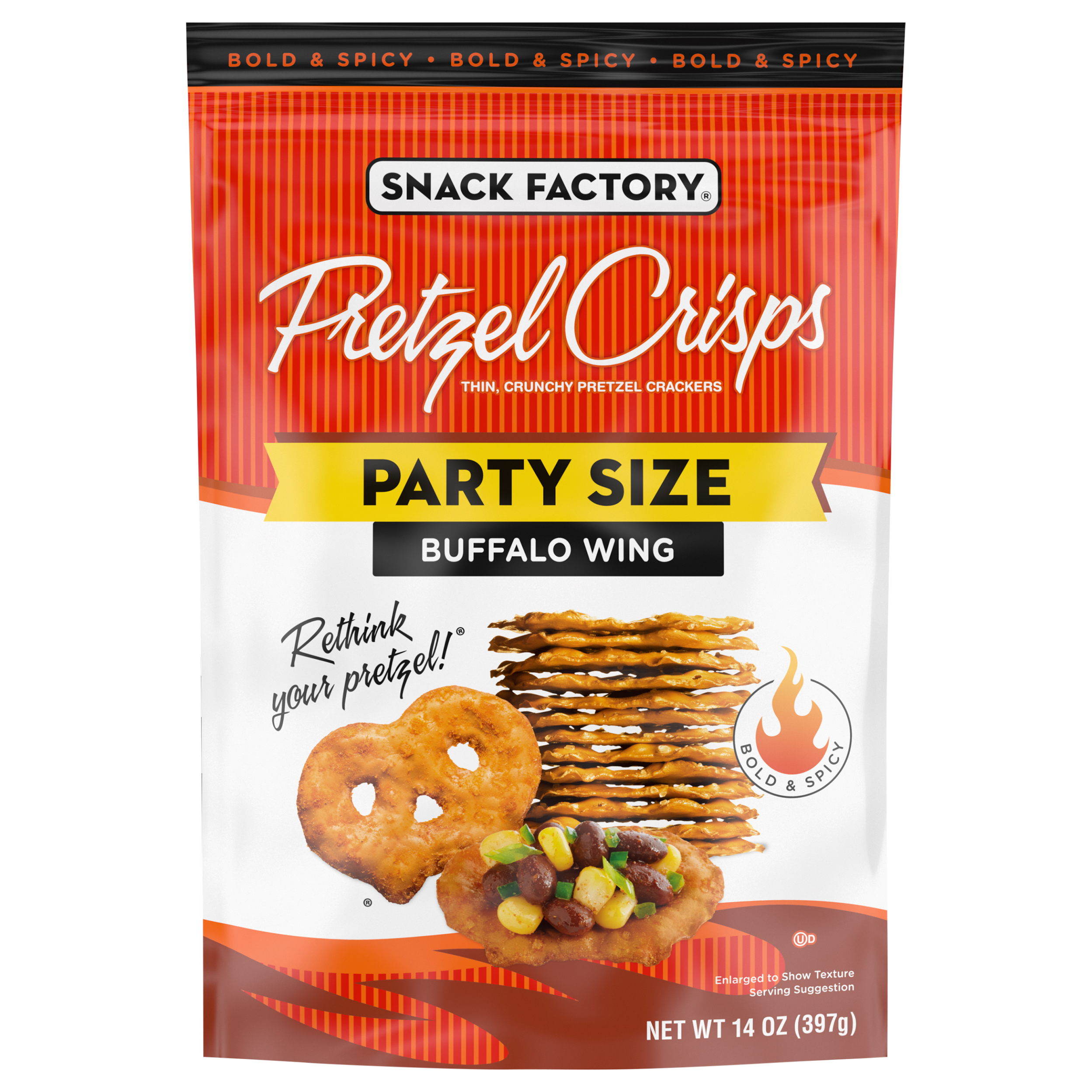 Snack Factory Party Size Bold & Spicy Buffalo Wing Pretzel Crisps