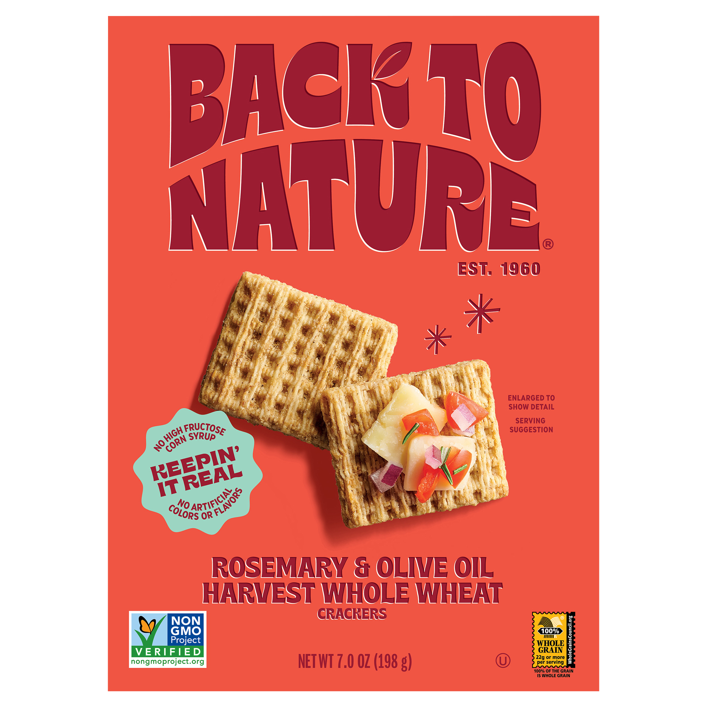 Back to Nature Rosemary & Olive Oil Harvest Whole Wheat Crackers