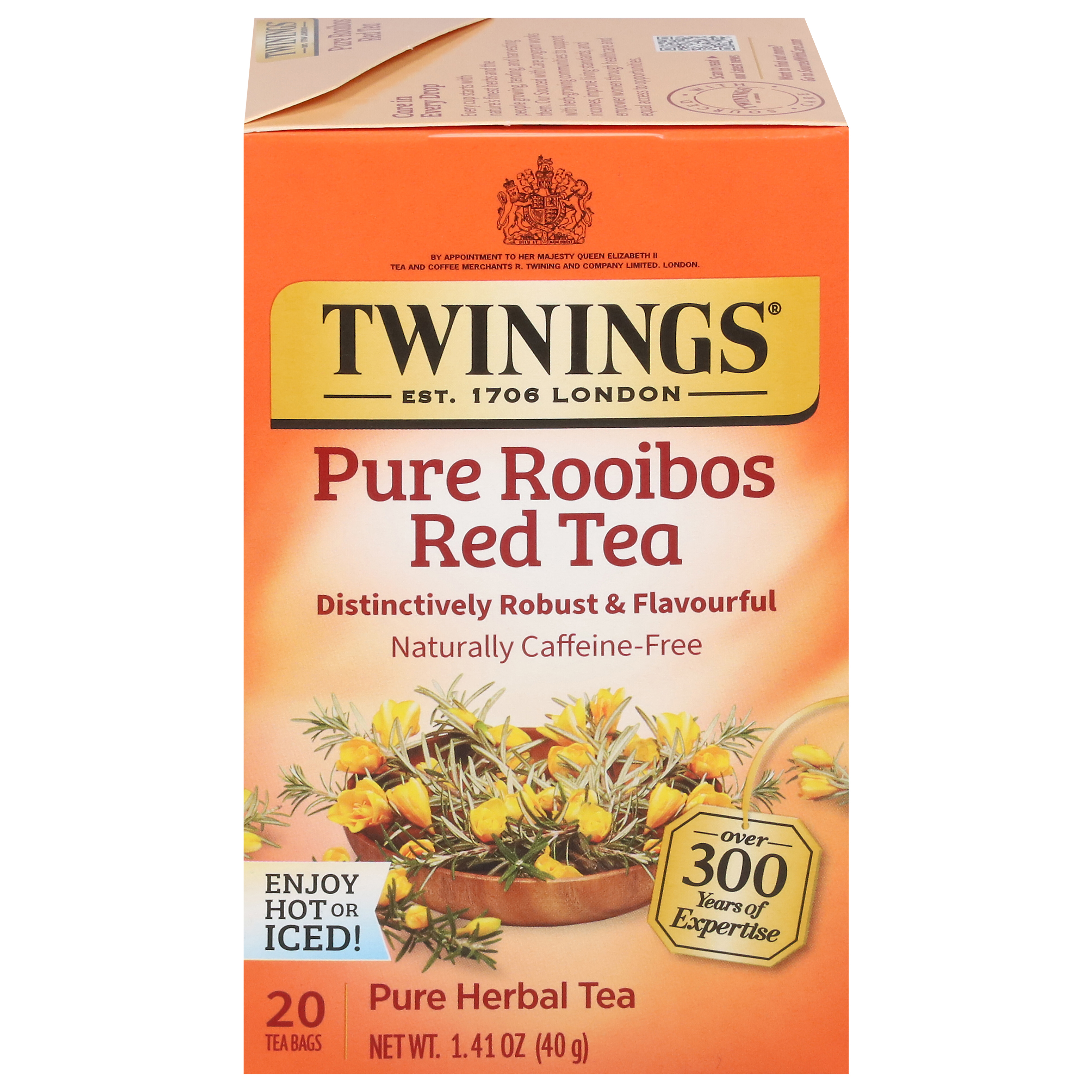 Twinings Pure Rooibos Red Tea Herbal Tea 20 Tea Bags