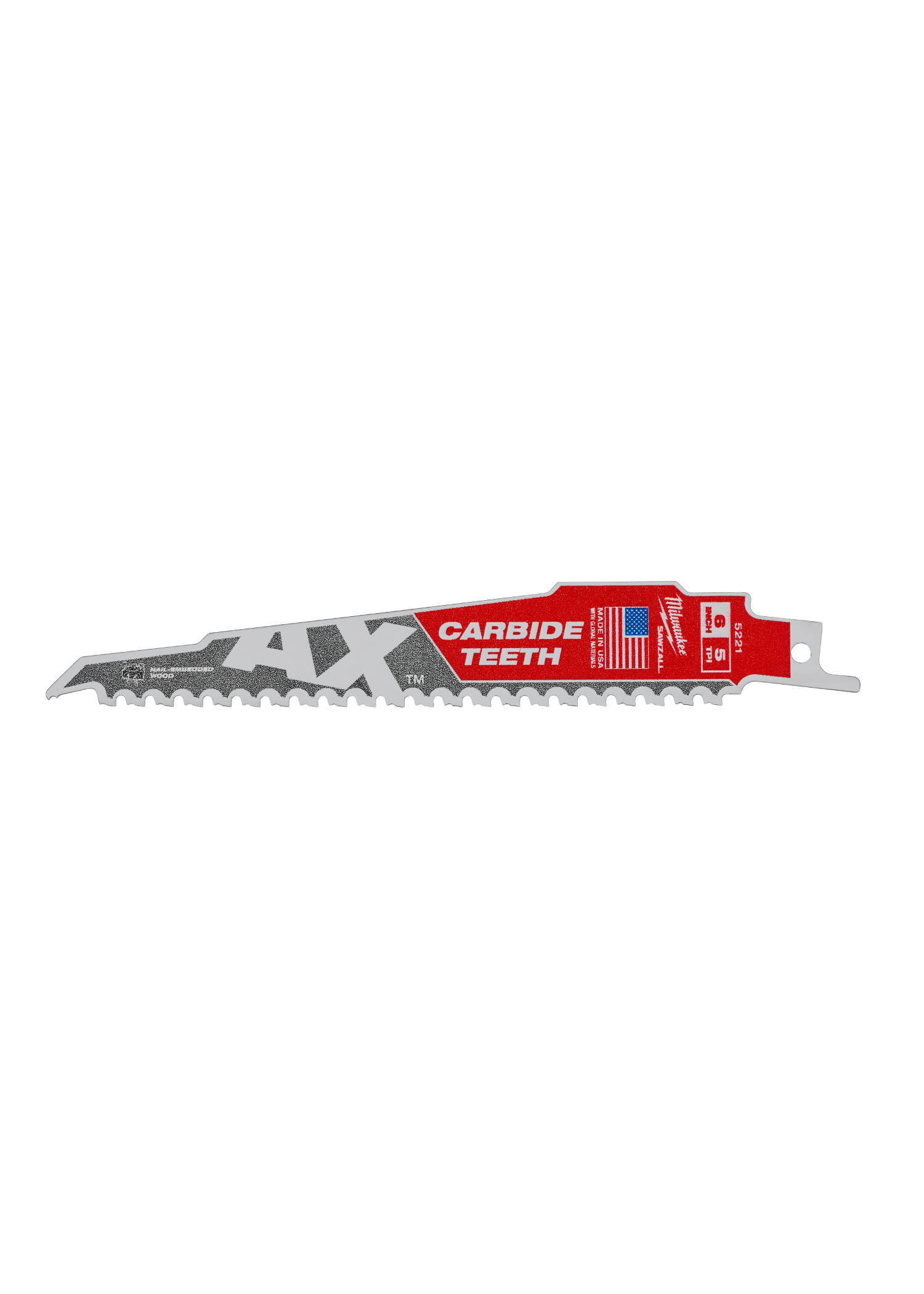 MIL 48-00-5221 6IN CAX 1PK SAWZALL BLADE