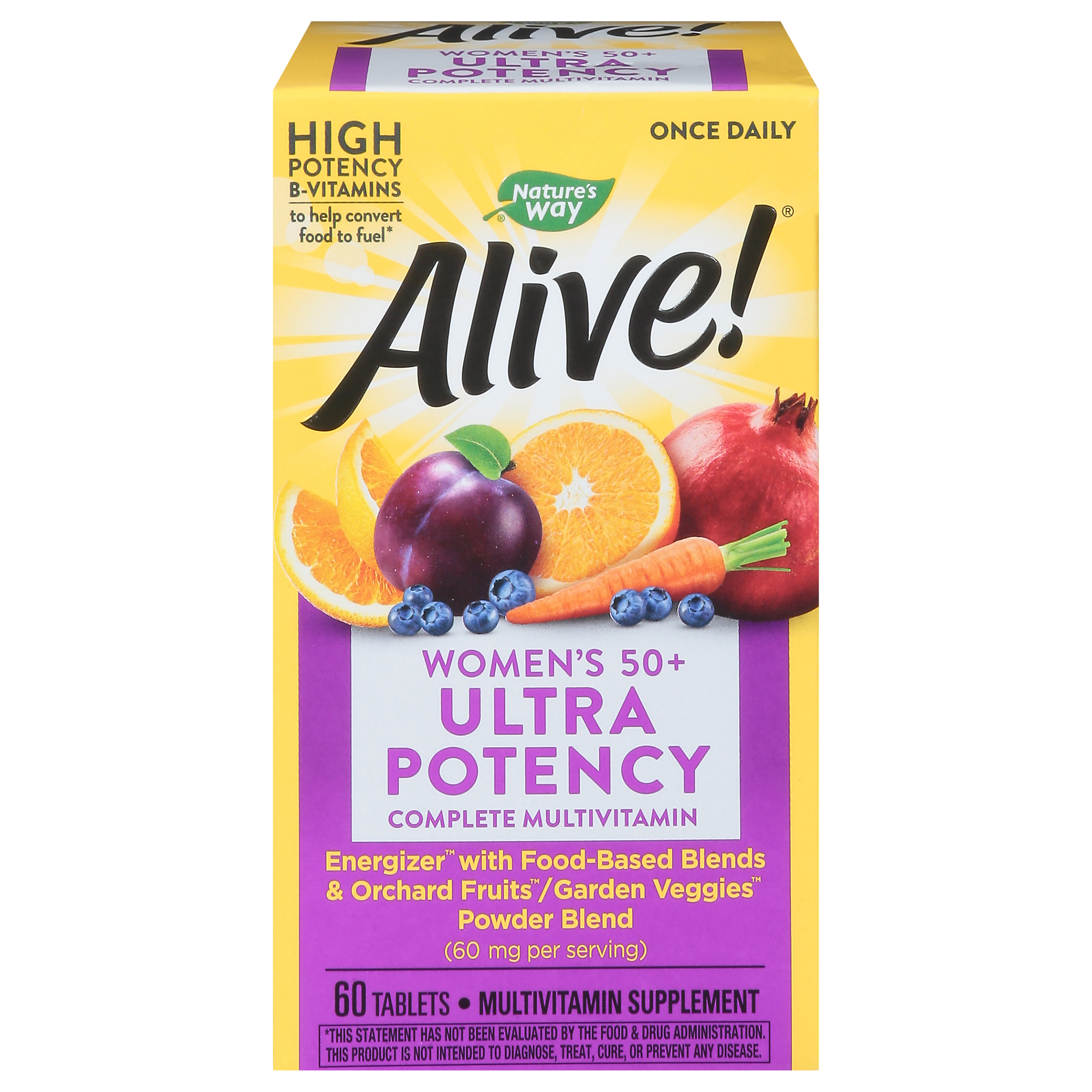 Nature's Way Alive! 60 Mg Ultra Potency Women's 50+ Tablets Complete Multivitamin 60 Tablets