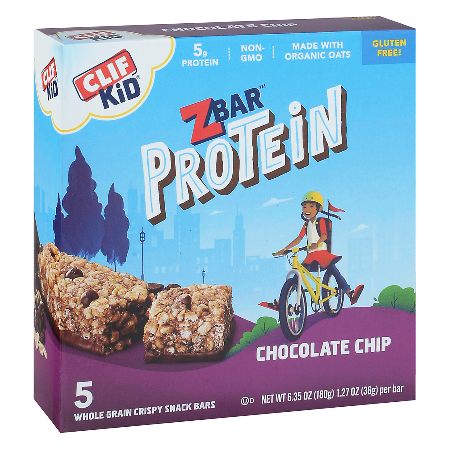 Zbar Protein Chocolate Chip Snack Bars 5 - 1.27 oz Packs