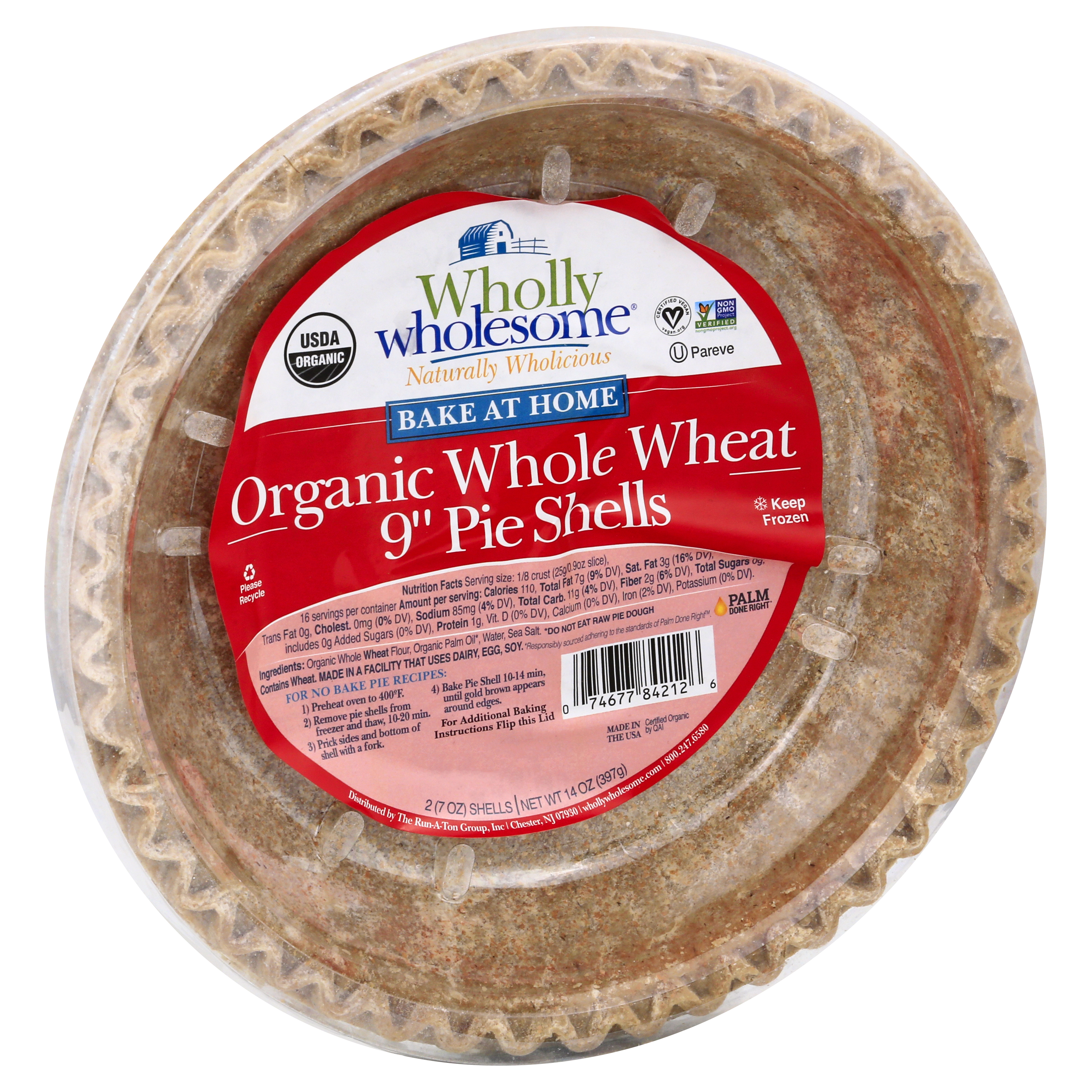 Wholly Wholesome Organic Whole Wheat 9 Inch Pie Shells