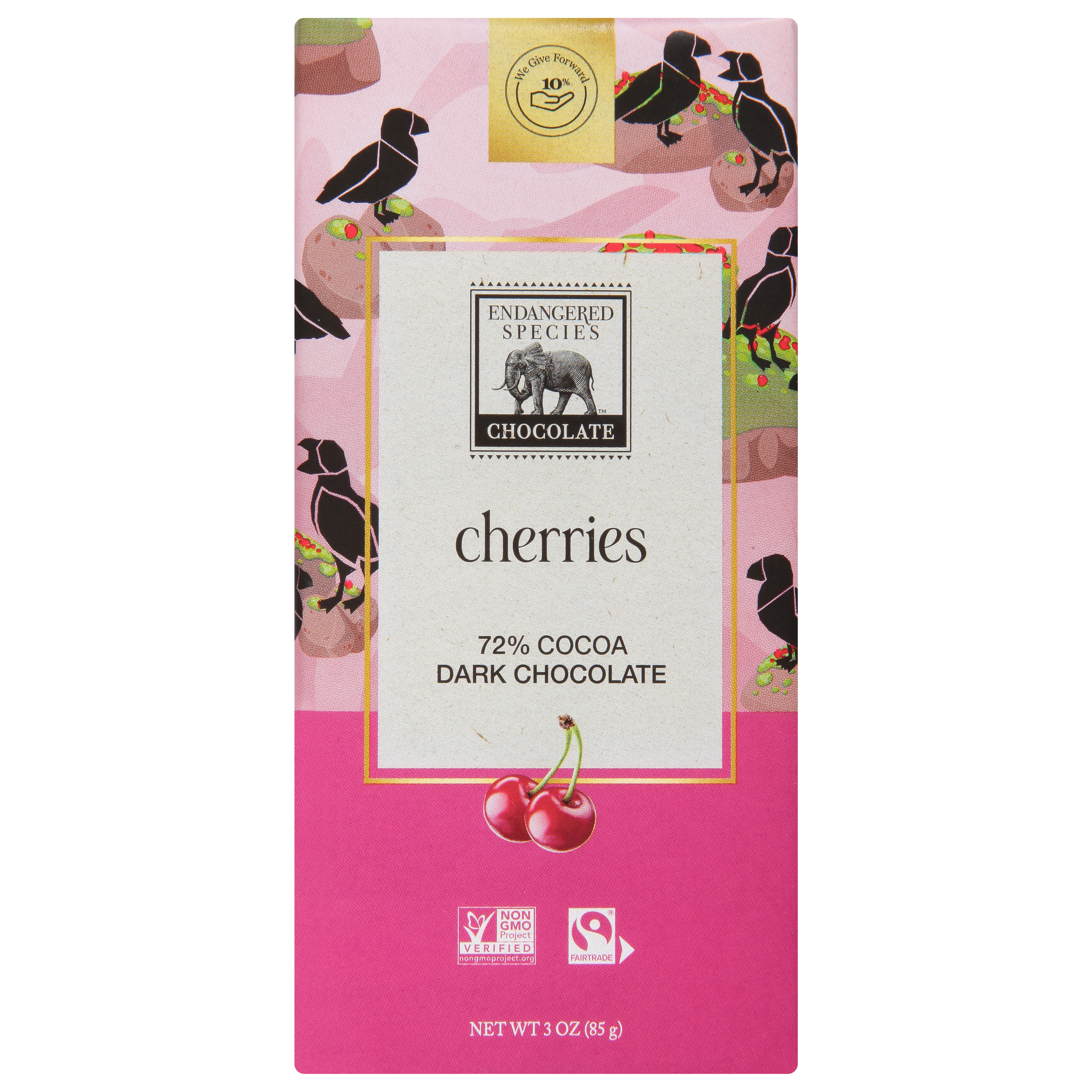 Endangered Species 72% Cocoa Cherries Dark Chocolate