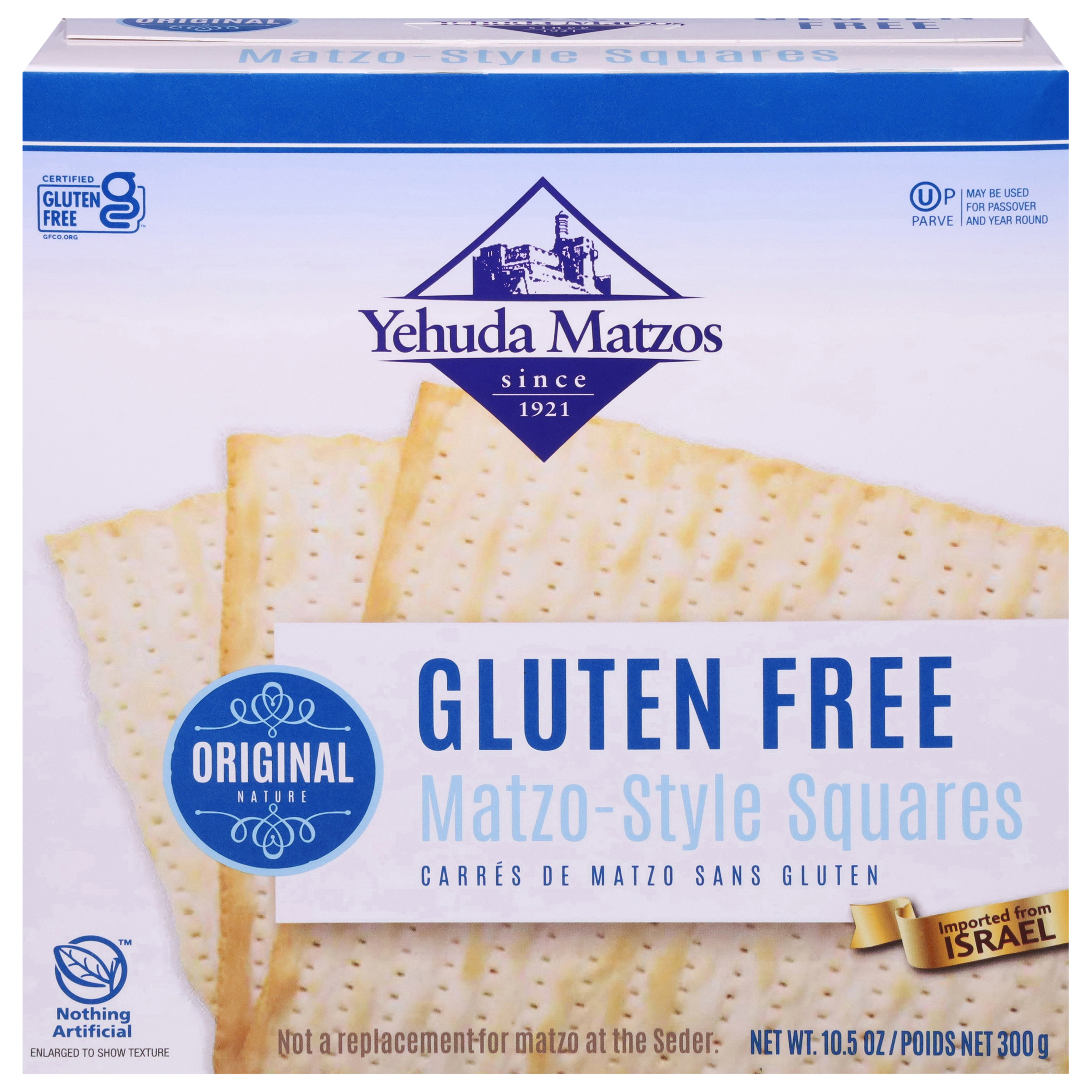 Yehuda Matzos Gluten Free Original Matzo-Style Squares