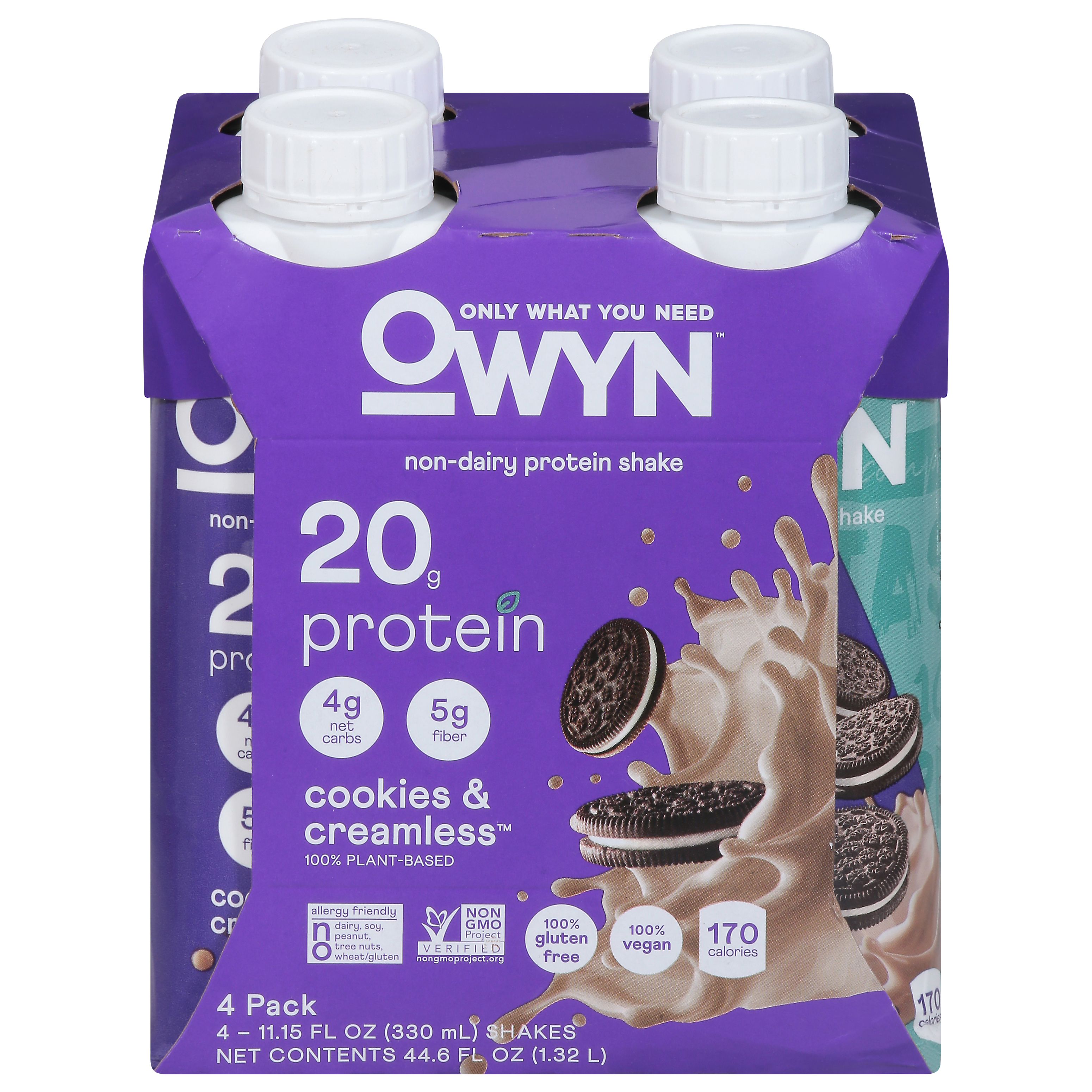 OWYN Non-Dairy Cookies & Creamless Protein Shake 4 - 11.15 fl oz Shakes