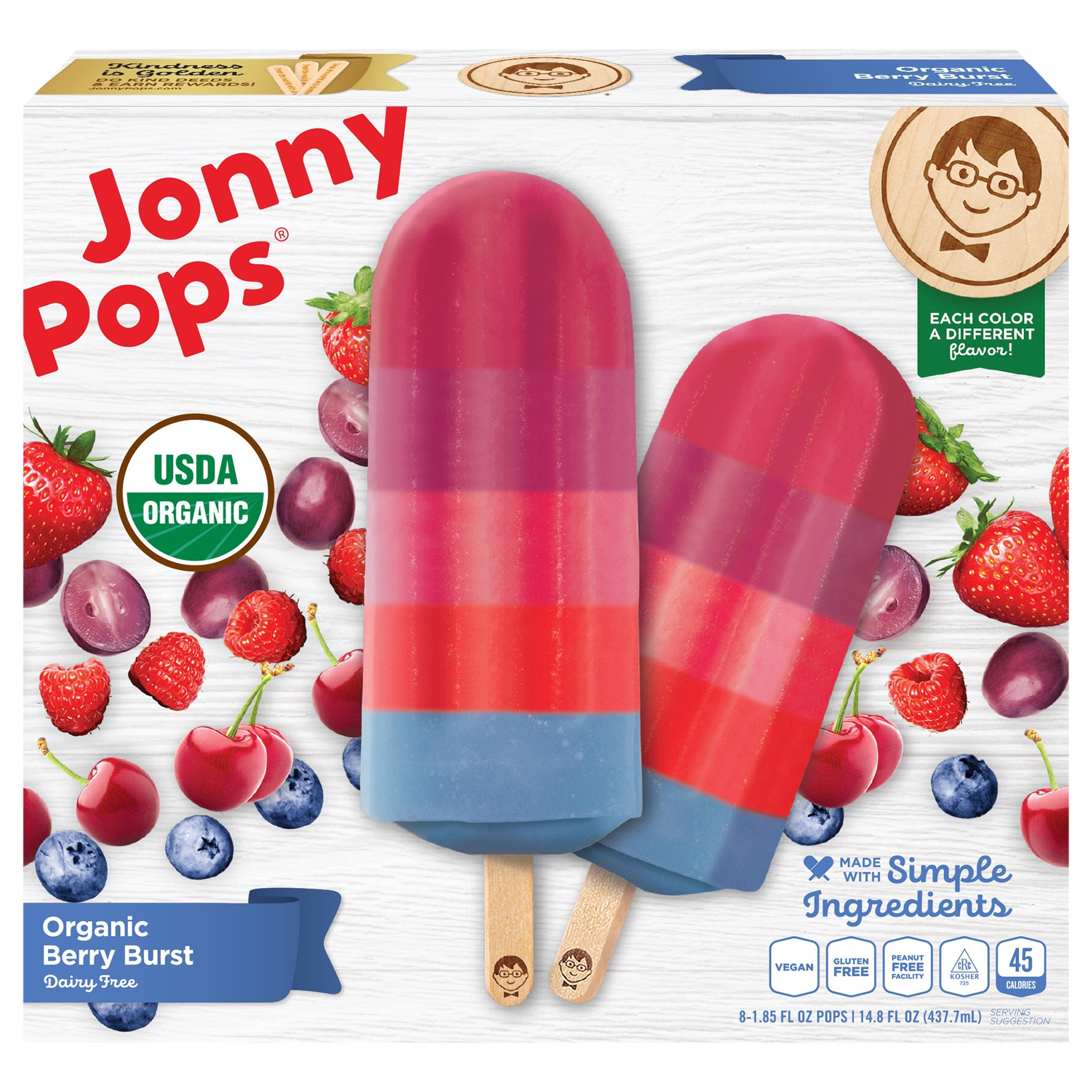 JonnyPops Organic Berry Burst Water Pops