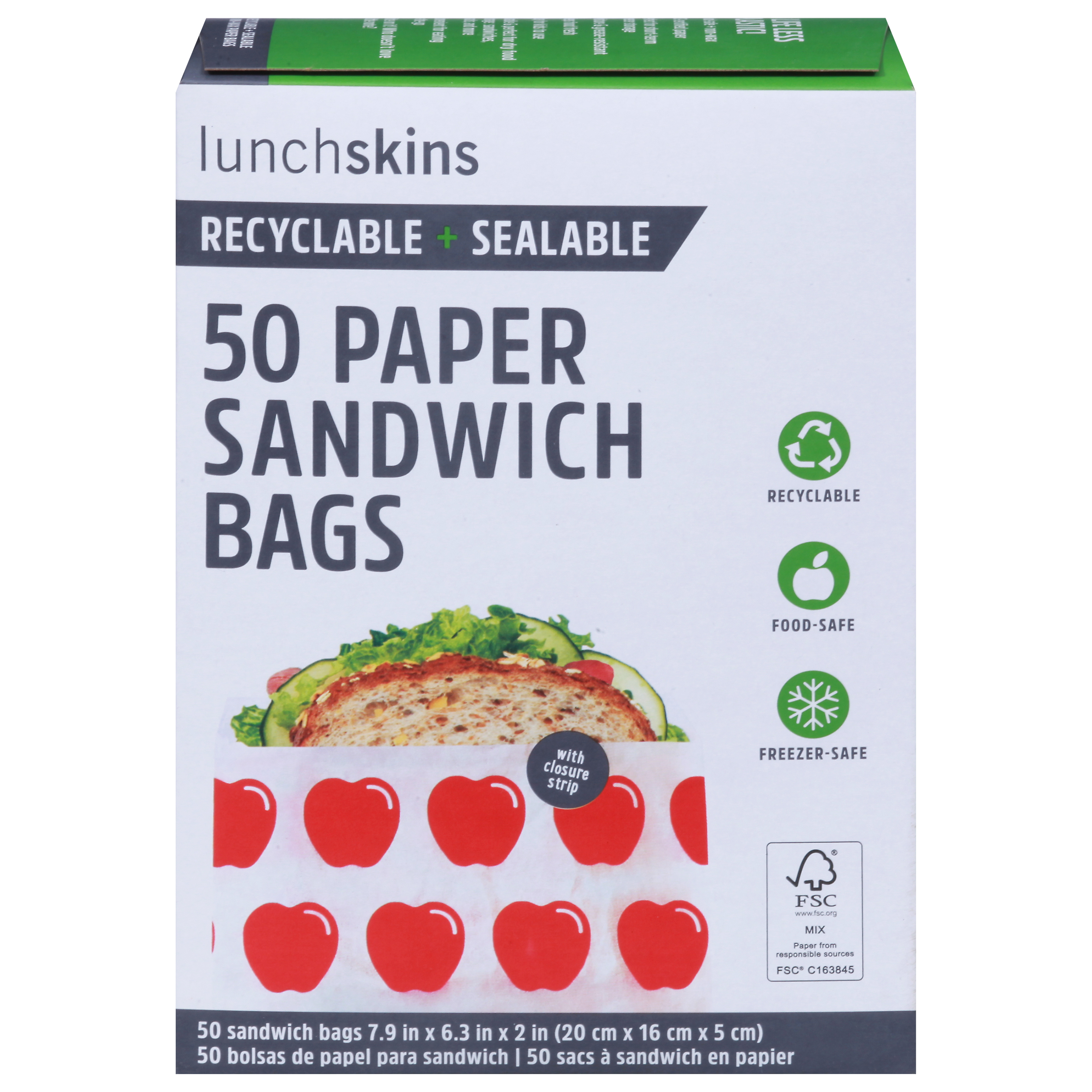 Lunchskins Apple Paper Sandwich Bags