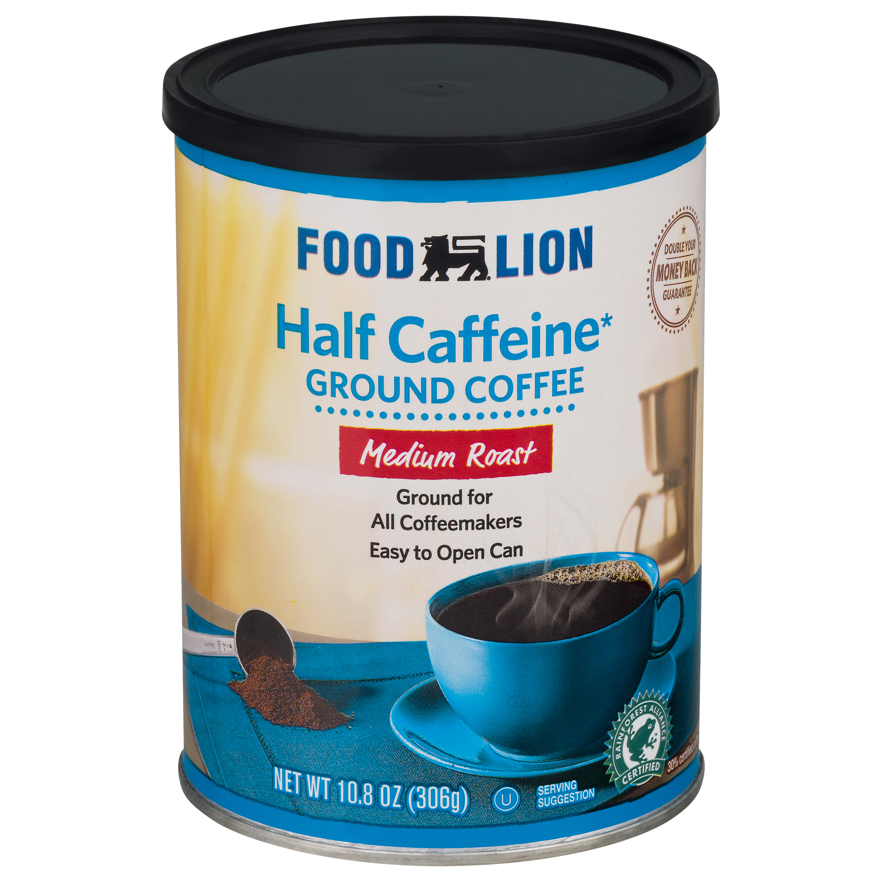 Food Lion Half Caffeine Medium Roast Ground Coffee 10.8 oz Can