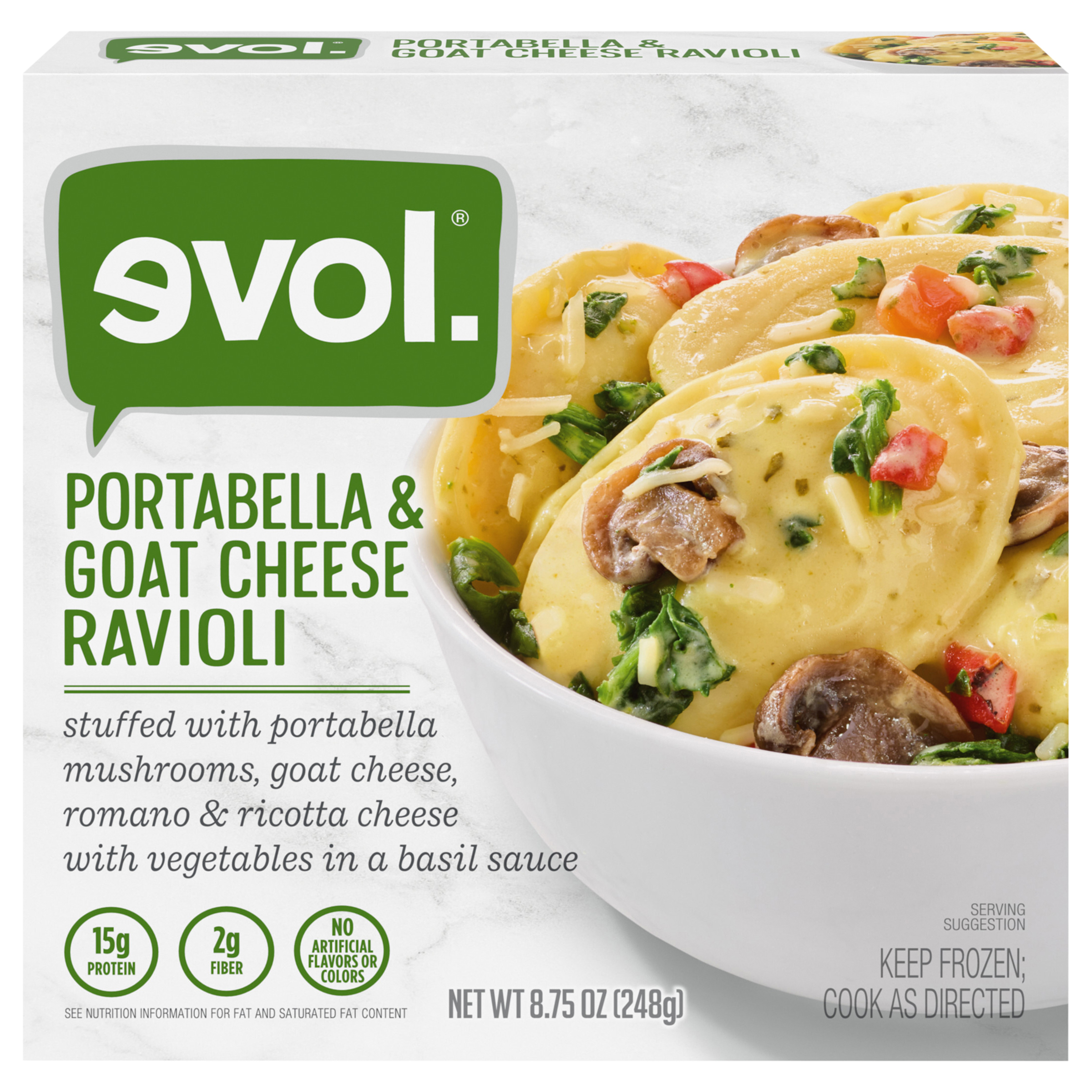 Evol Portabella and Goat Cheese Ravioli, Frozen Meal,