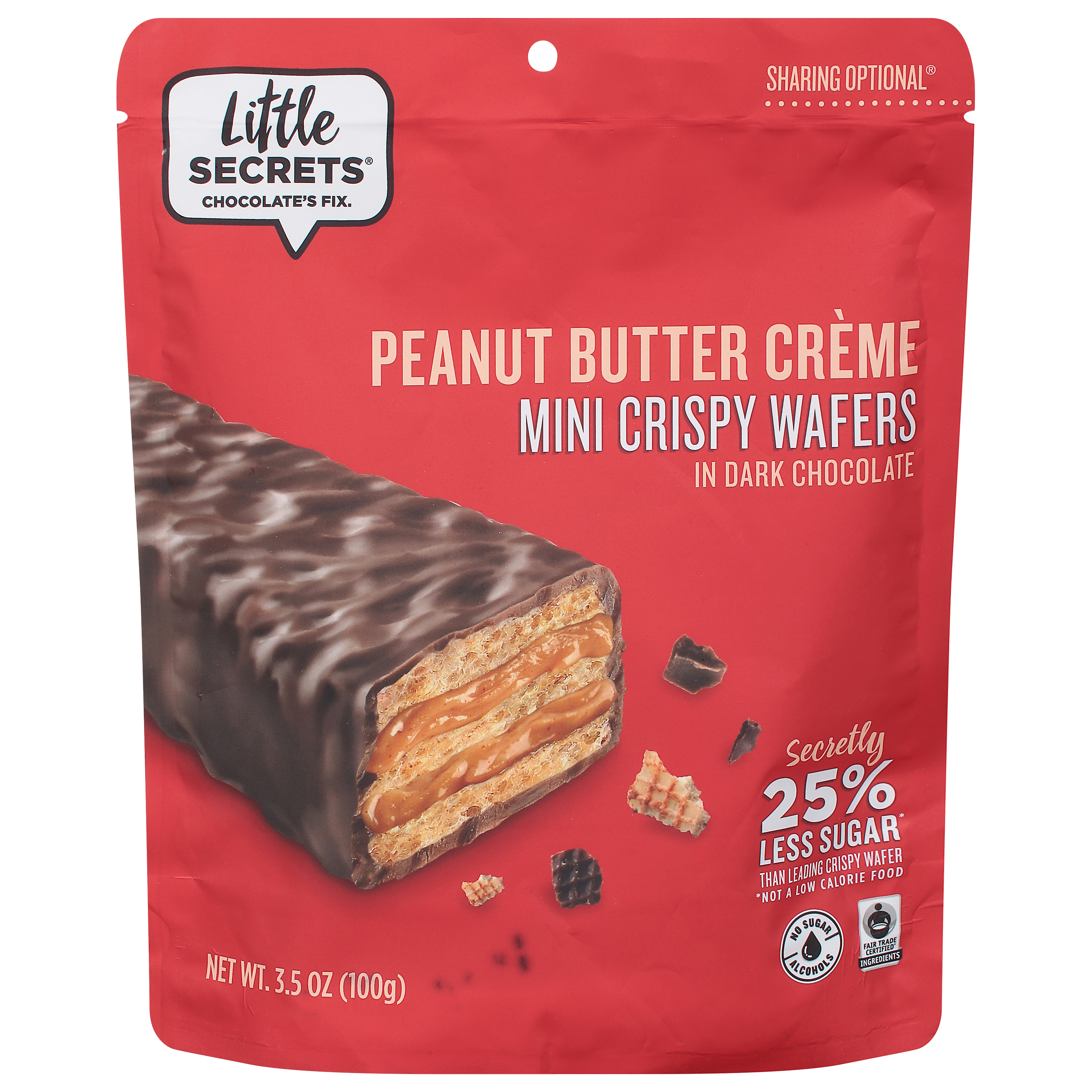 Little Secrets Peanut Butter Mini Crispy Wafers in Dark Chocolate