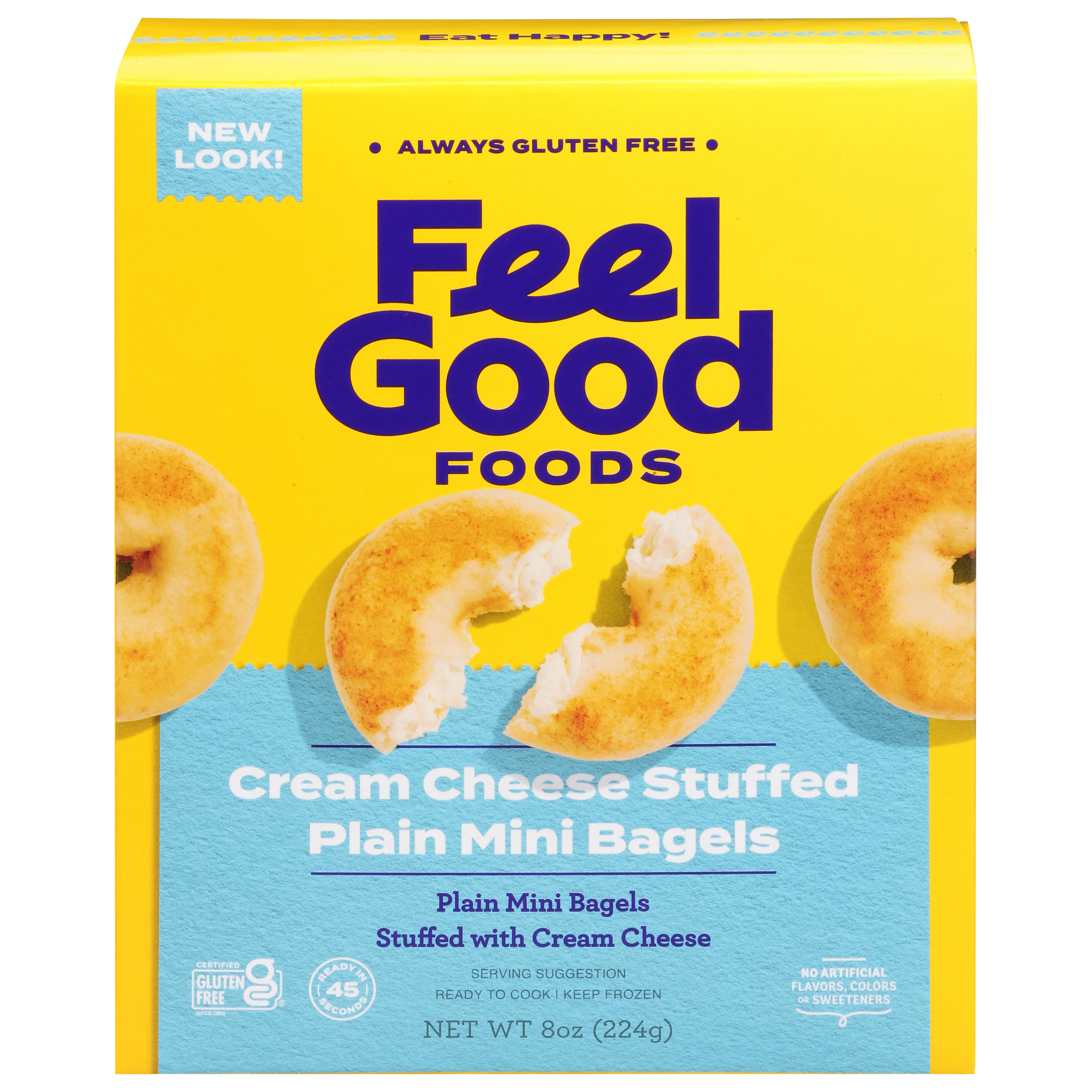 Feel Good Foods Mini Stuffed Cream Cheese Plain Bagels
