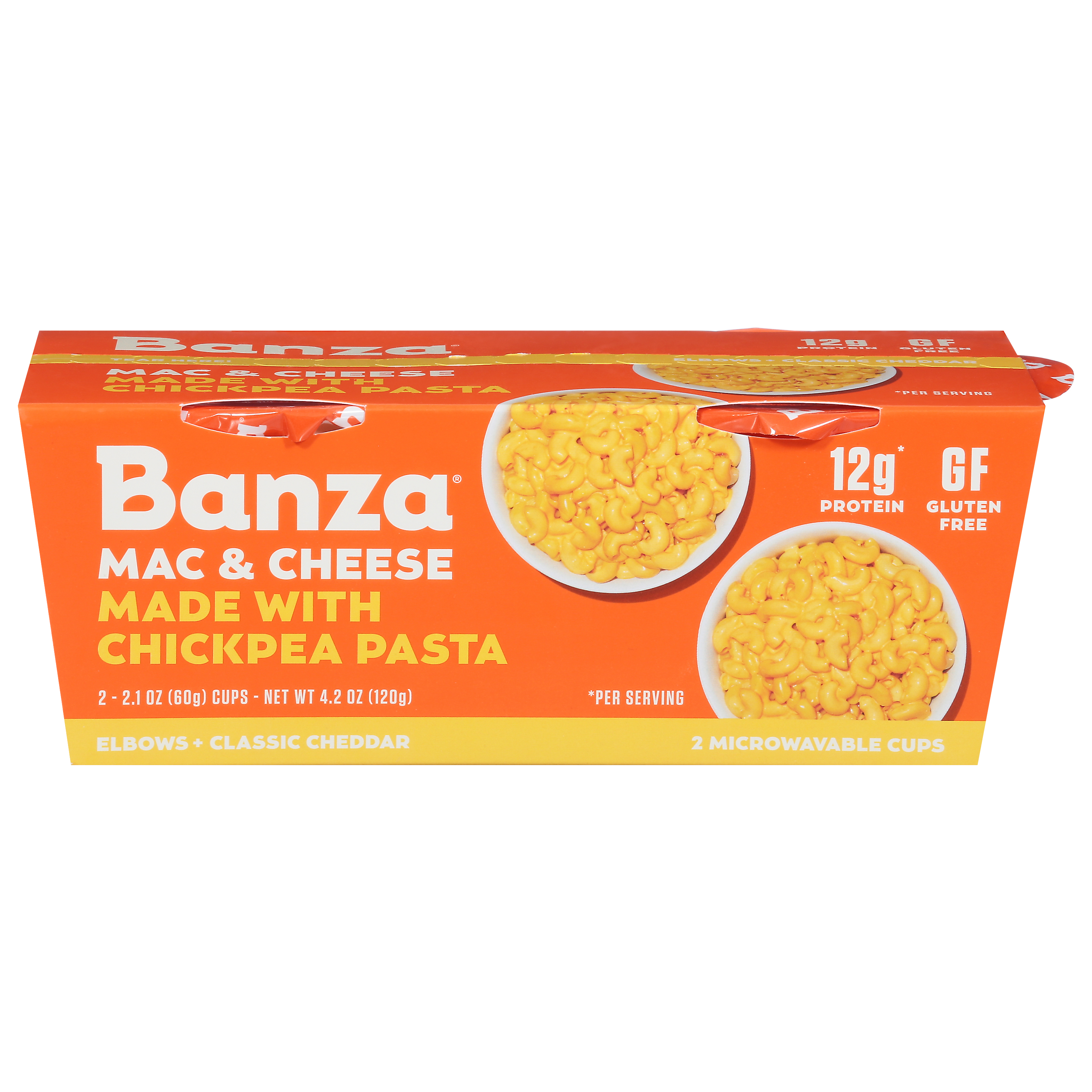 Banza Elbows + Classic Cheddar Mac & Cheese 2 - 2.1 oz Cups