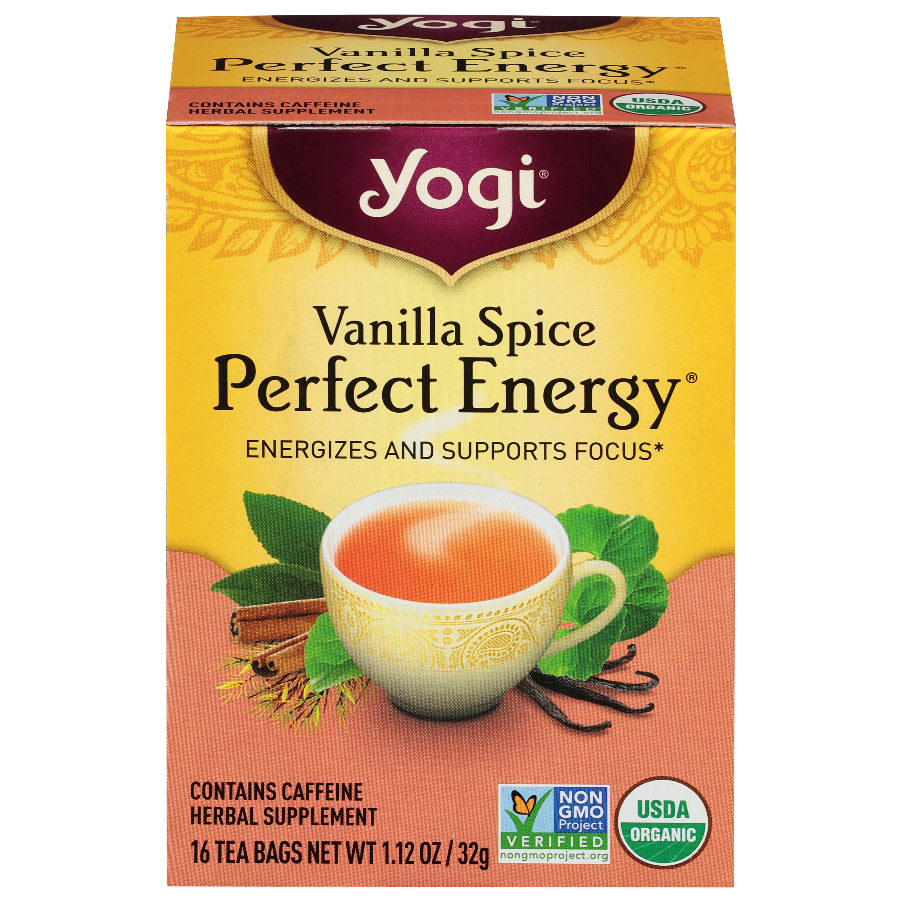 Yogi Perfect Energy Tea Bags Vanilla Spice Tea Bags