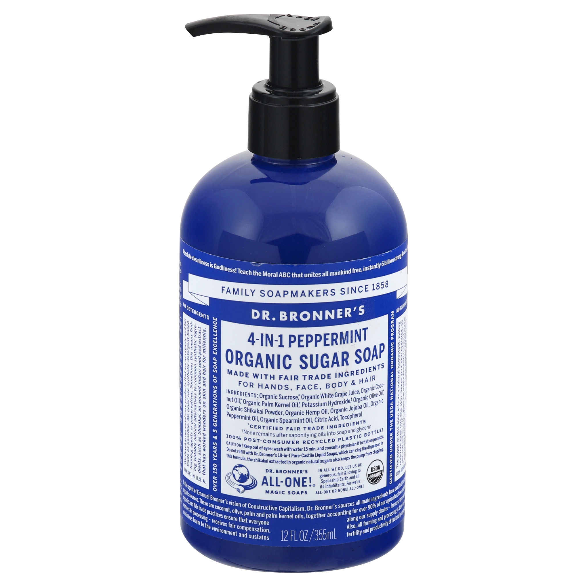 Dr Bronners 4-in-1 Organic Peppermint Sugar Soap