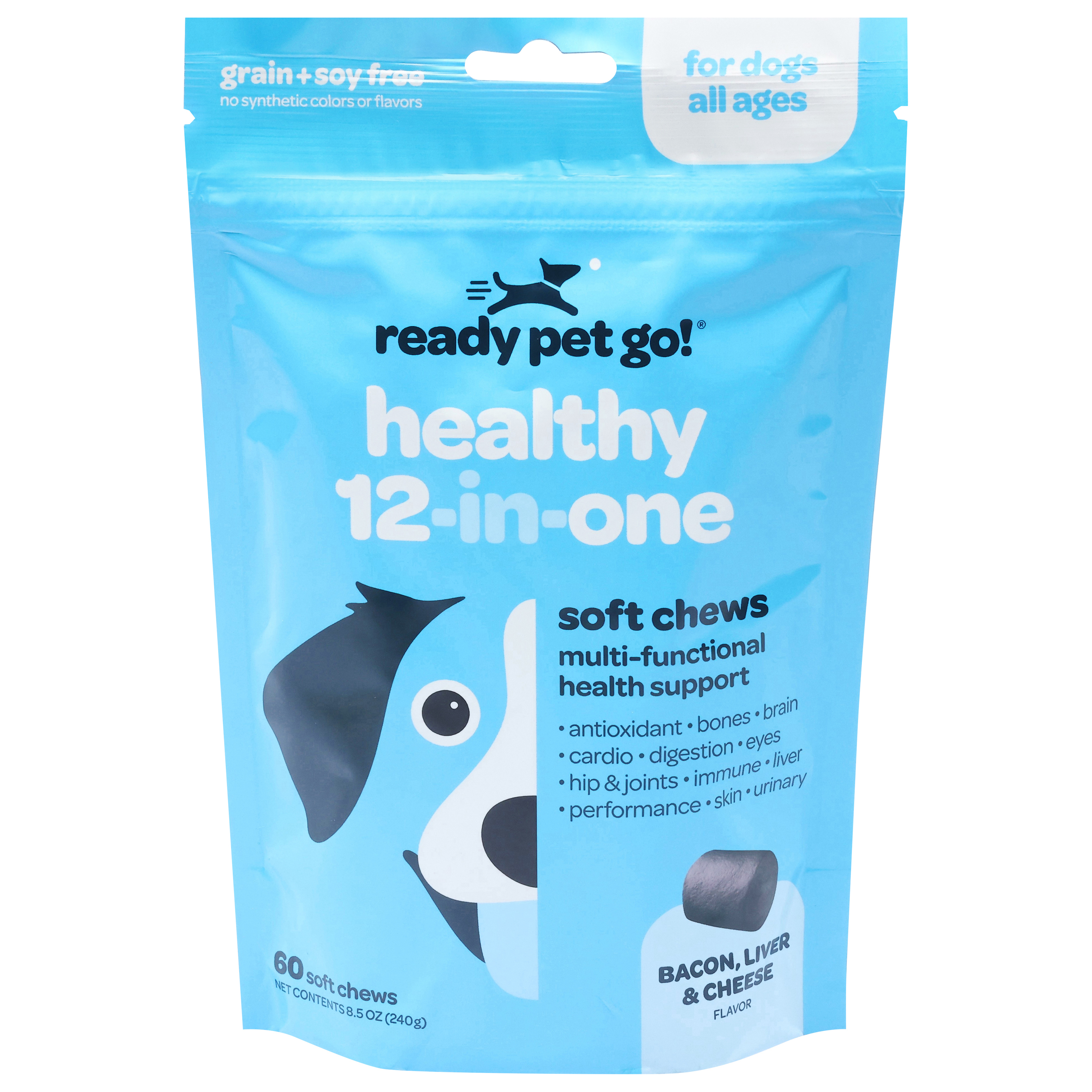 Ready Pet Go! Healthy 12-in-One Bacon, Liver & Cheese Soft Chews