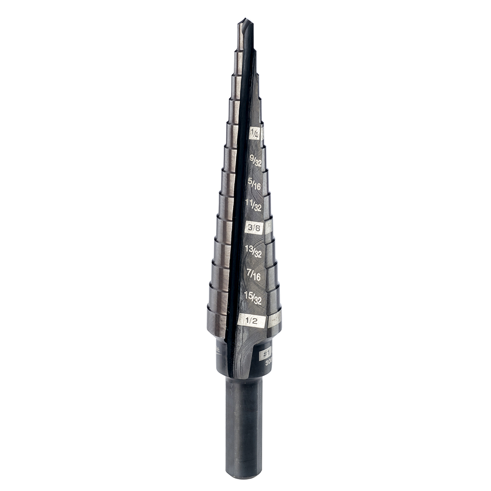 #1 1/8 in. - 1/2 in. x 1/32 in. Black Oxide Step Drill Bit #1 1/8 in. - 1/2 in. x 1/32 in. Black Oxide Step Drill Bit