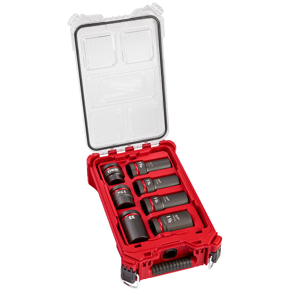 SHOCKWAVE Impact Duty 1" Drive 7PC MM & SAE Wheel Service Socket PACKOUT Set