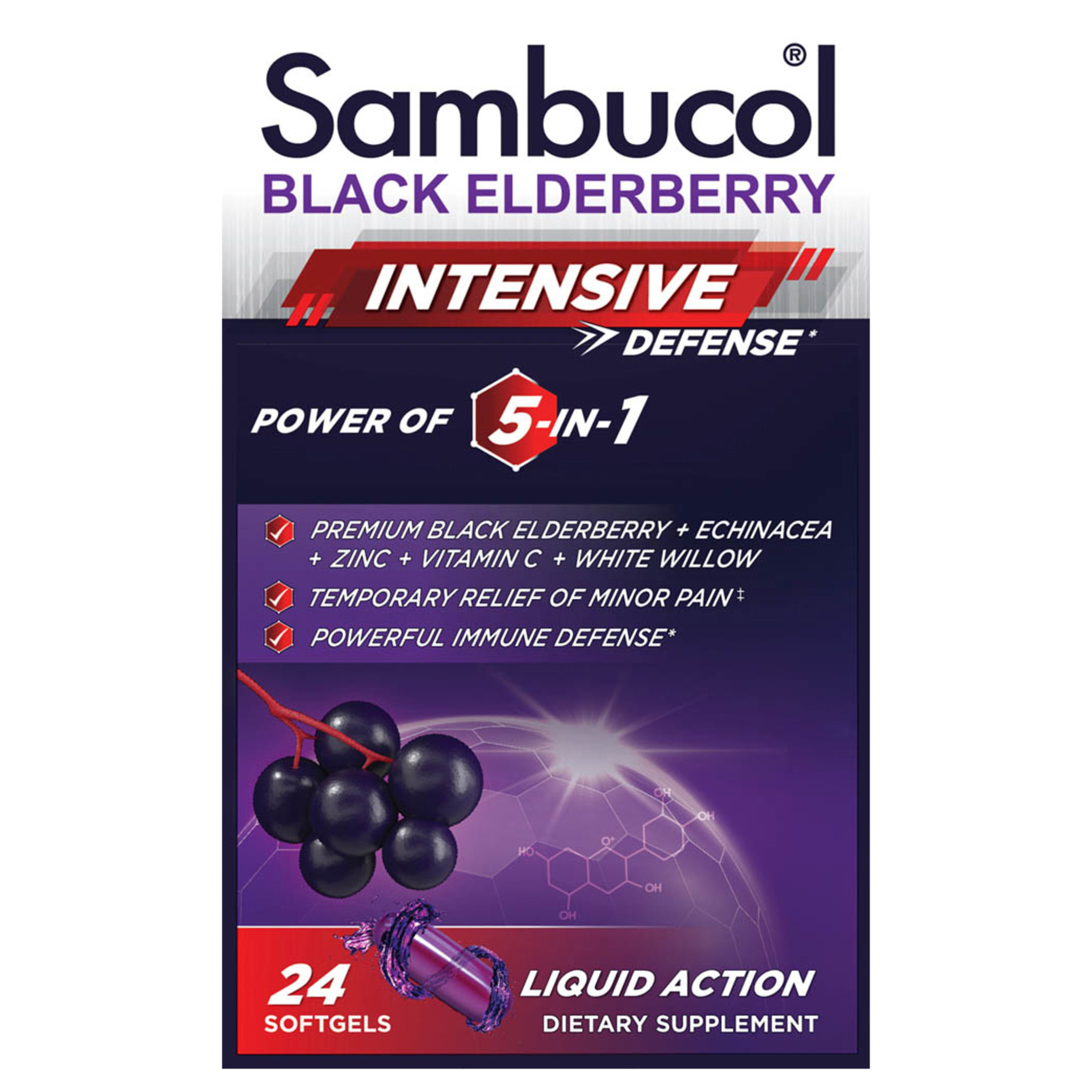 Sambucol 5 in 1 Intense Defense Liquid Softgels